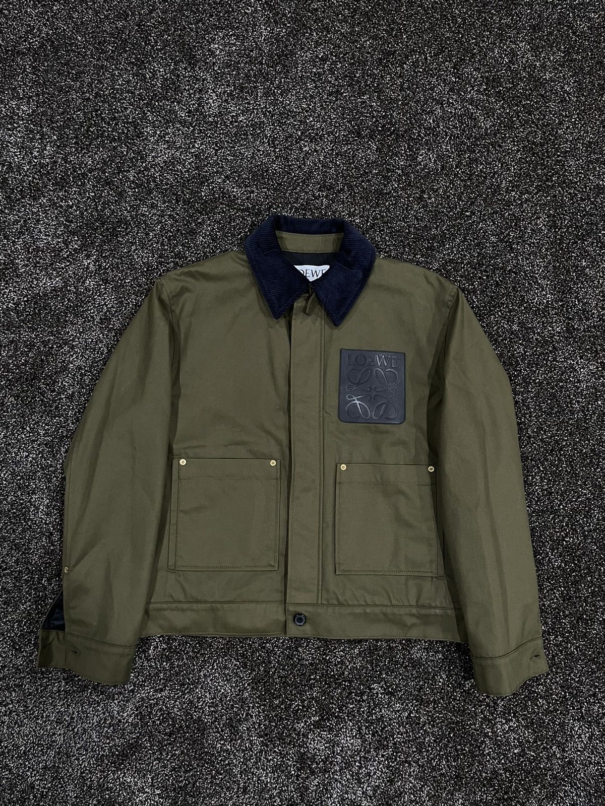 Loewe Loewe Leather Logo Green Worker’s Jacket Button Up *RARE* Size US L / EU 52-54 / 3 - 12 Thumbnail