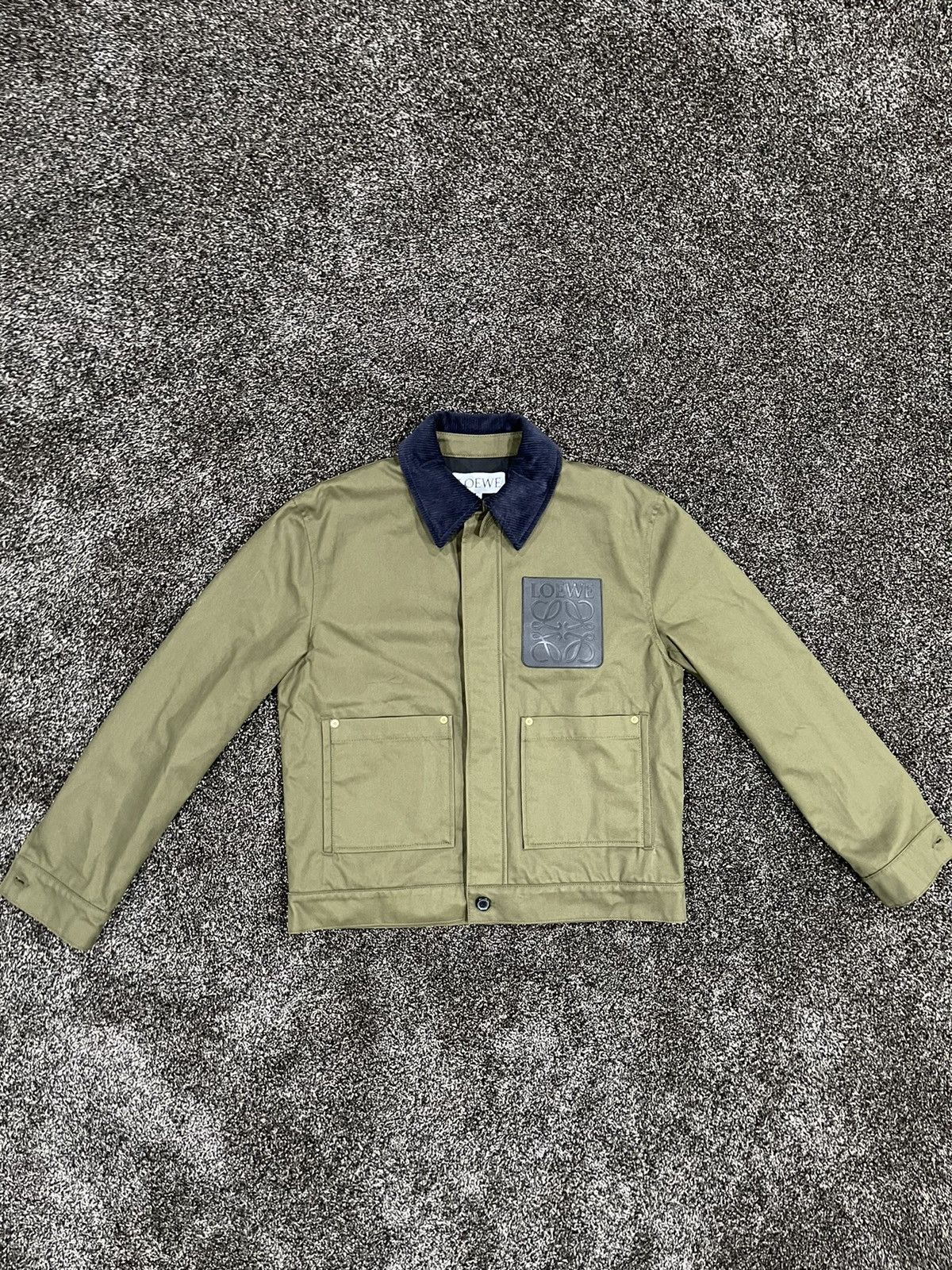Loewe Loewe Leather Logo Green Worker’s Jacket Button Up *RARE* Size US L / EU 52-54 / 3 - 8 Thumbnail