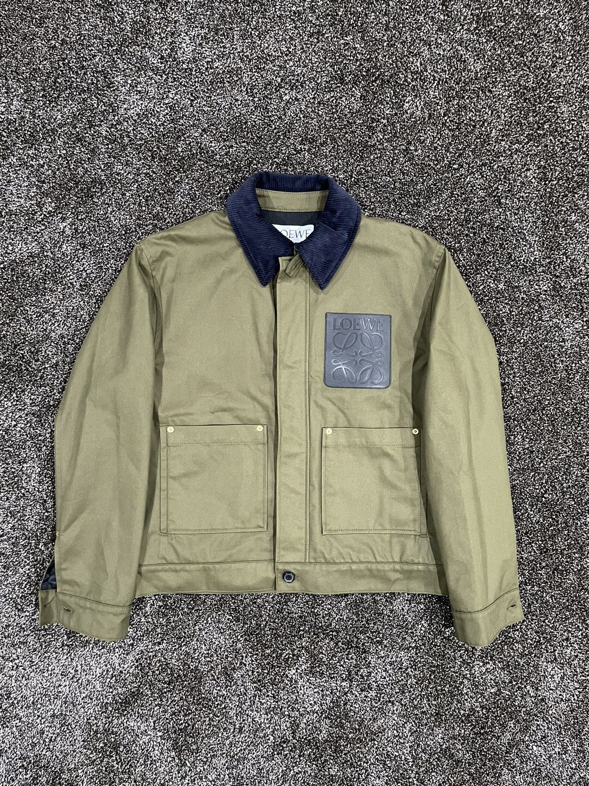 Loewe Loewe Leather Logo Green Worker’s Jacket Button Up *RARE* Size US L / EU 52-54 / 3 - 3 Thumbnail