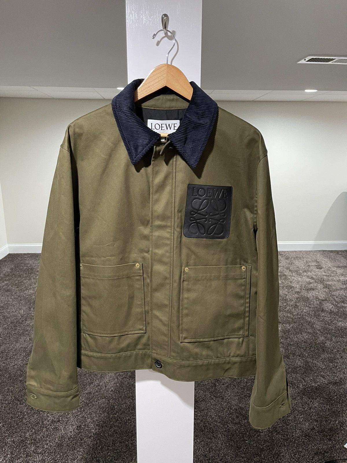 Loewe Loewe Leather Logo Green Worker’s Jacket Button Up *RARE* Size US L / EU 52-54 / 3 - 1 Thumbnail