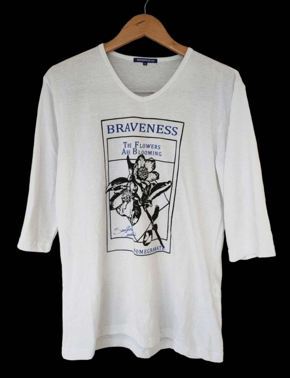 image of Rockability x Semantic Design Semantic 3 Quarter Sleeve T in White, Women's (Size Medium)