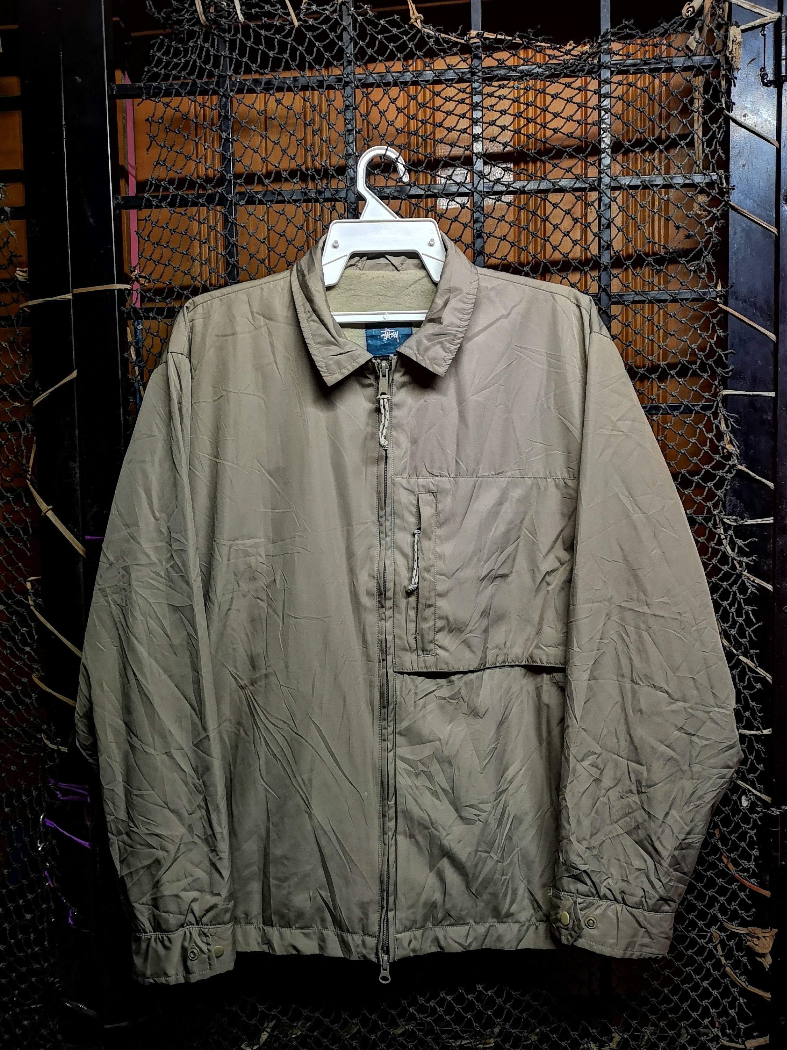Stussy Stussy club jacket coated cotton brown sz large | Grailed