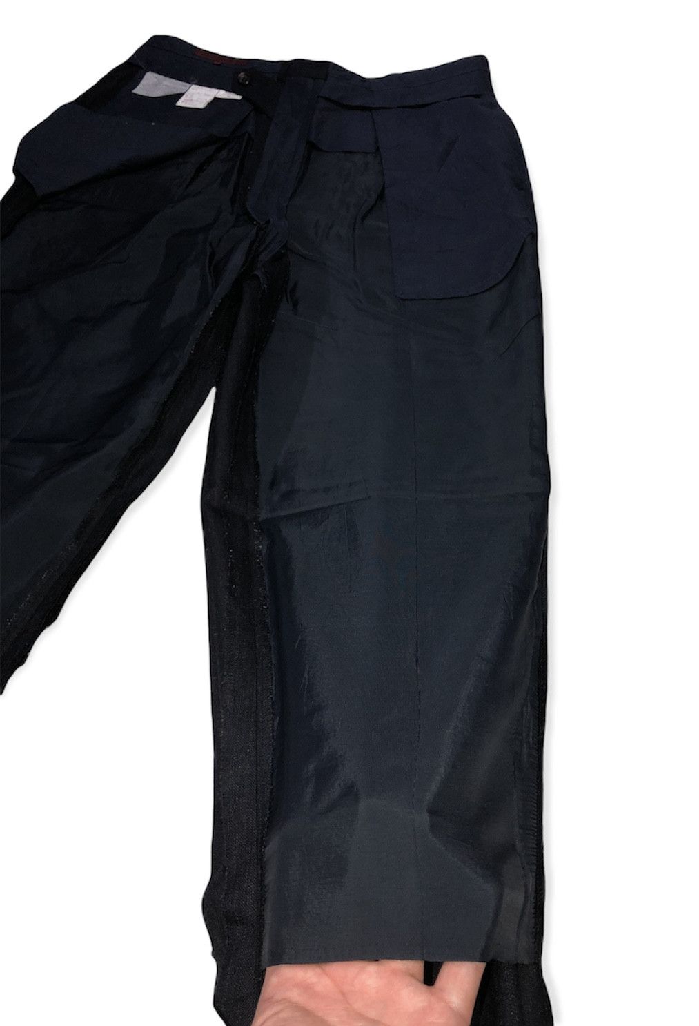 Comme des Garcons RARE🔥VINTAGE 1990 CDG HOME DEUX STRIPE WOOL LAINE PANTS Size US 31 - 18 Thumbnail