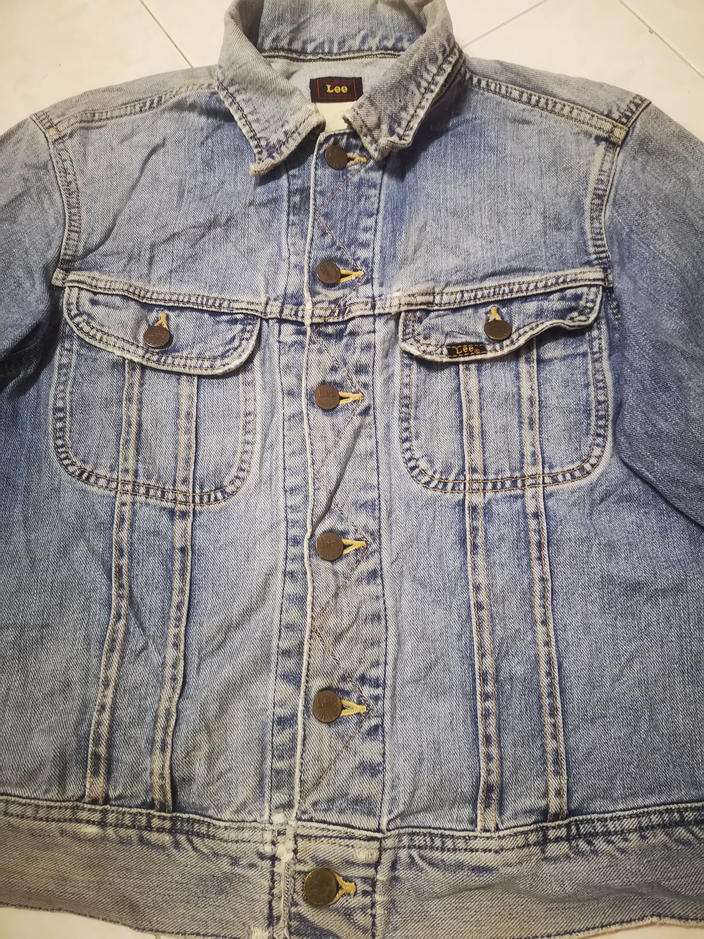 Lee × Vintage Vintage LEE Jacket Left Hand Denim(Distressed) Size US M / EU 48-50 / 2 - 8 Thumbnail