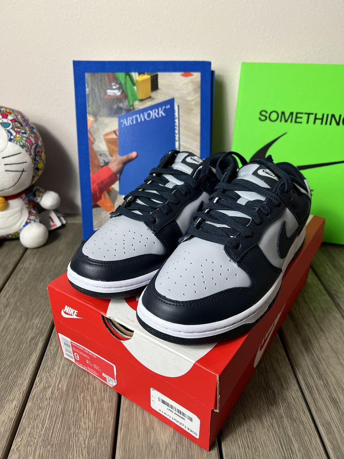 image of Nike Dunk Low Retro “Georgetown” Shoes in Navy, Men's (Size 9)