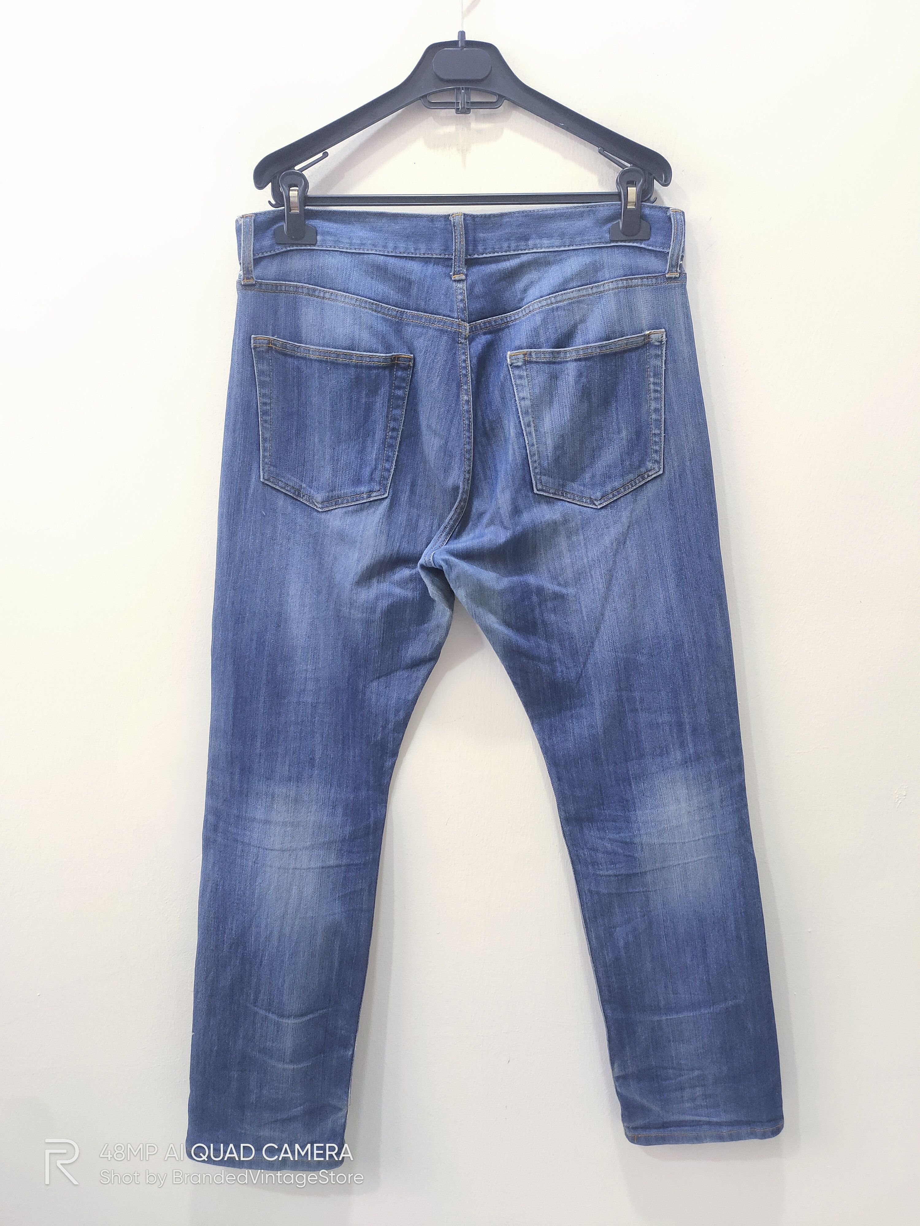 Japanese Brand CLOSSHI Distressed Denim Acid Wash Punk Pattern Biker Jeans Size US 34 / EU 50 - 2 Thumbnail
