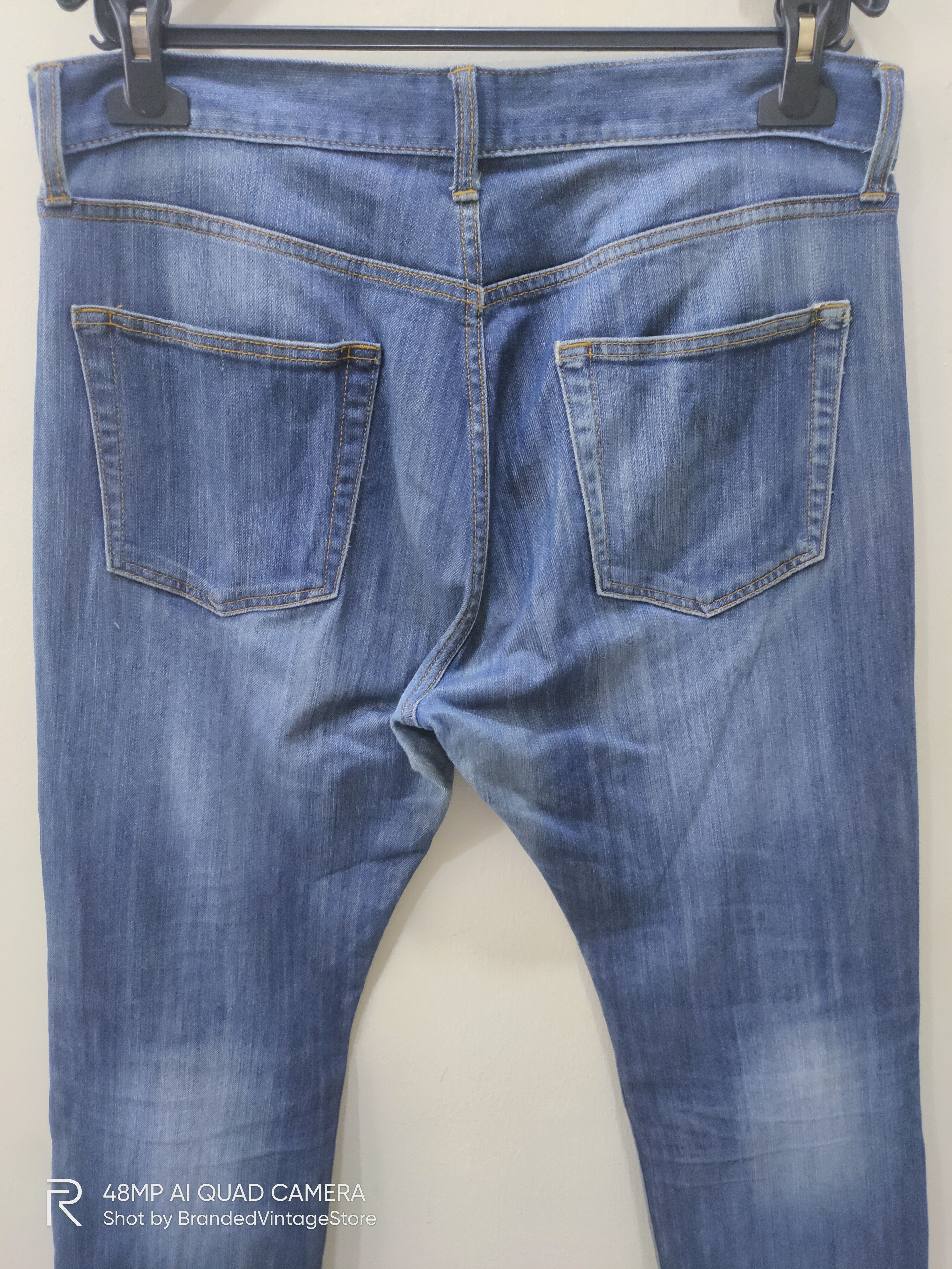 Japanese Brand CLOSSHI Distressed Denim Acid Wash Punk Pattern Biker Jeans Size US 34 / EU 50 - 10 Thumbnail
