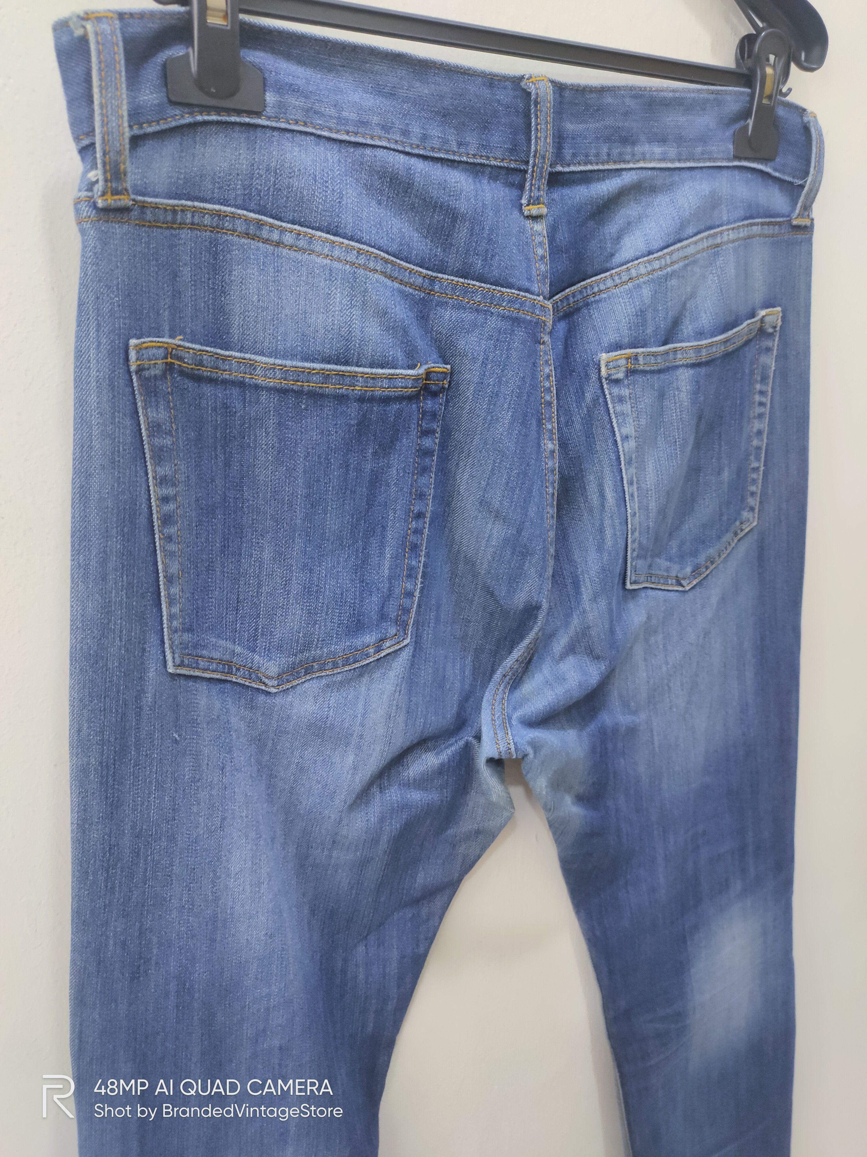 Japanese Brand CLOSSHI Distressed Denim Acid Wash Punk Pattern Biker Jeans Size US 34 / EU 50 - 12 Thumbnail