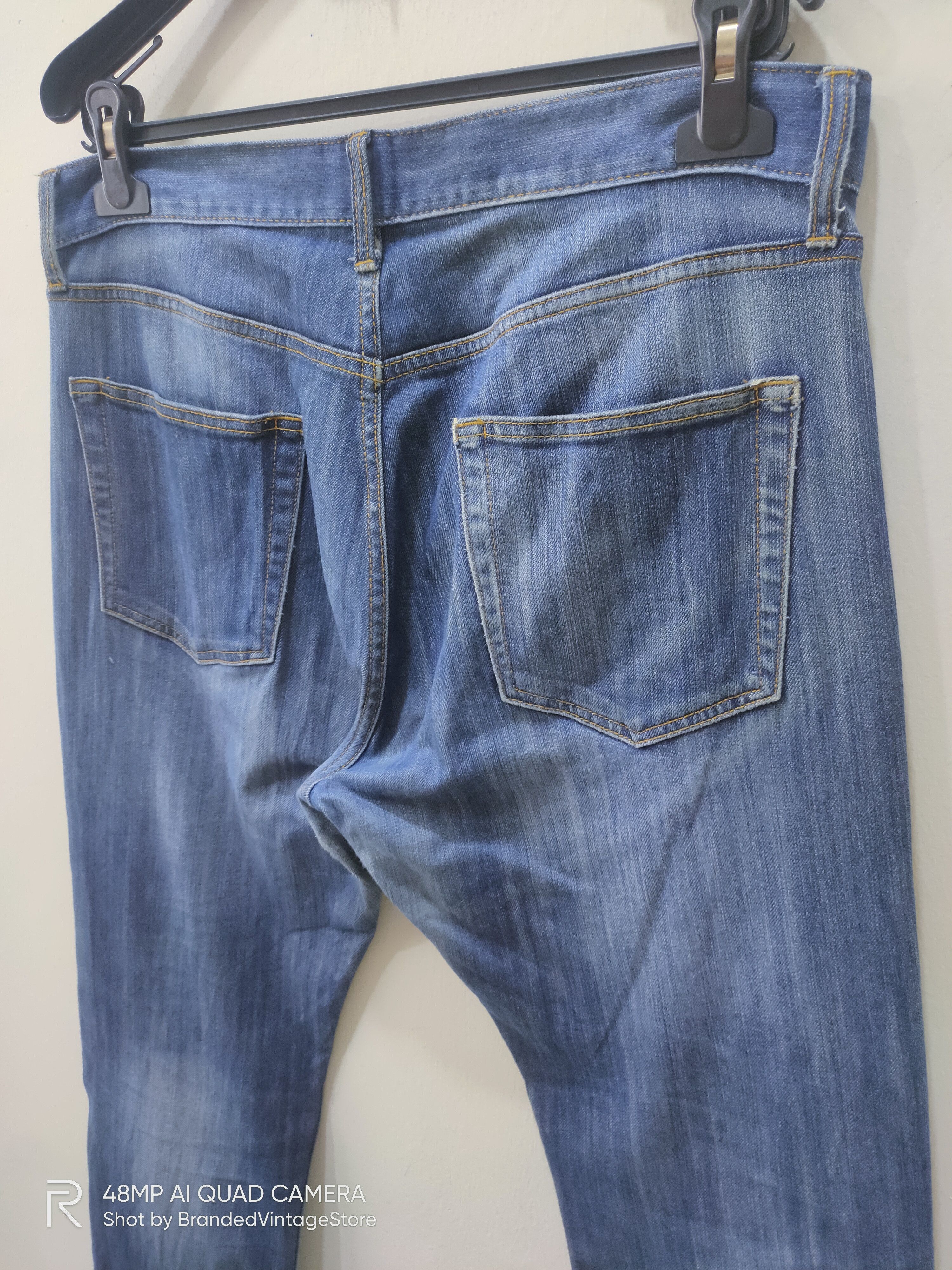 Japanese Brand CLOSSHI Distressed Denim Acid Wash Punk Pattern Biker Jeans Size US 34 / EU 50 - 13 Thumbnail