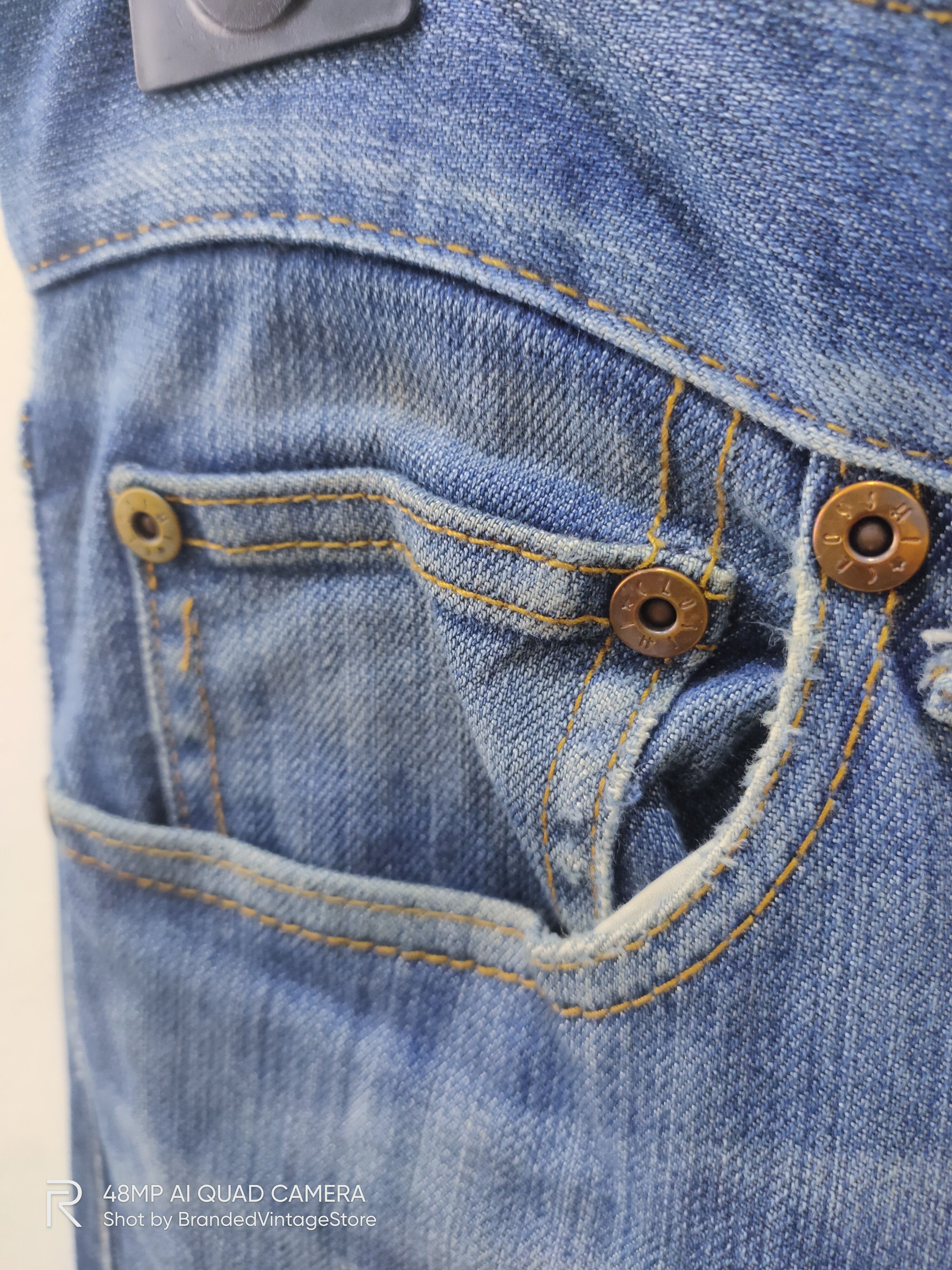 Japanese Brand CLOSSHI Distressed Denim Acid Wash Punk Pattern Biker Jeans Size US 34 / EU 50 - 15 Thumbnail