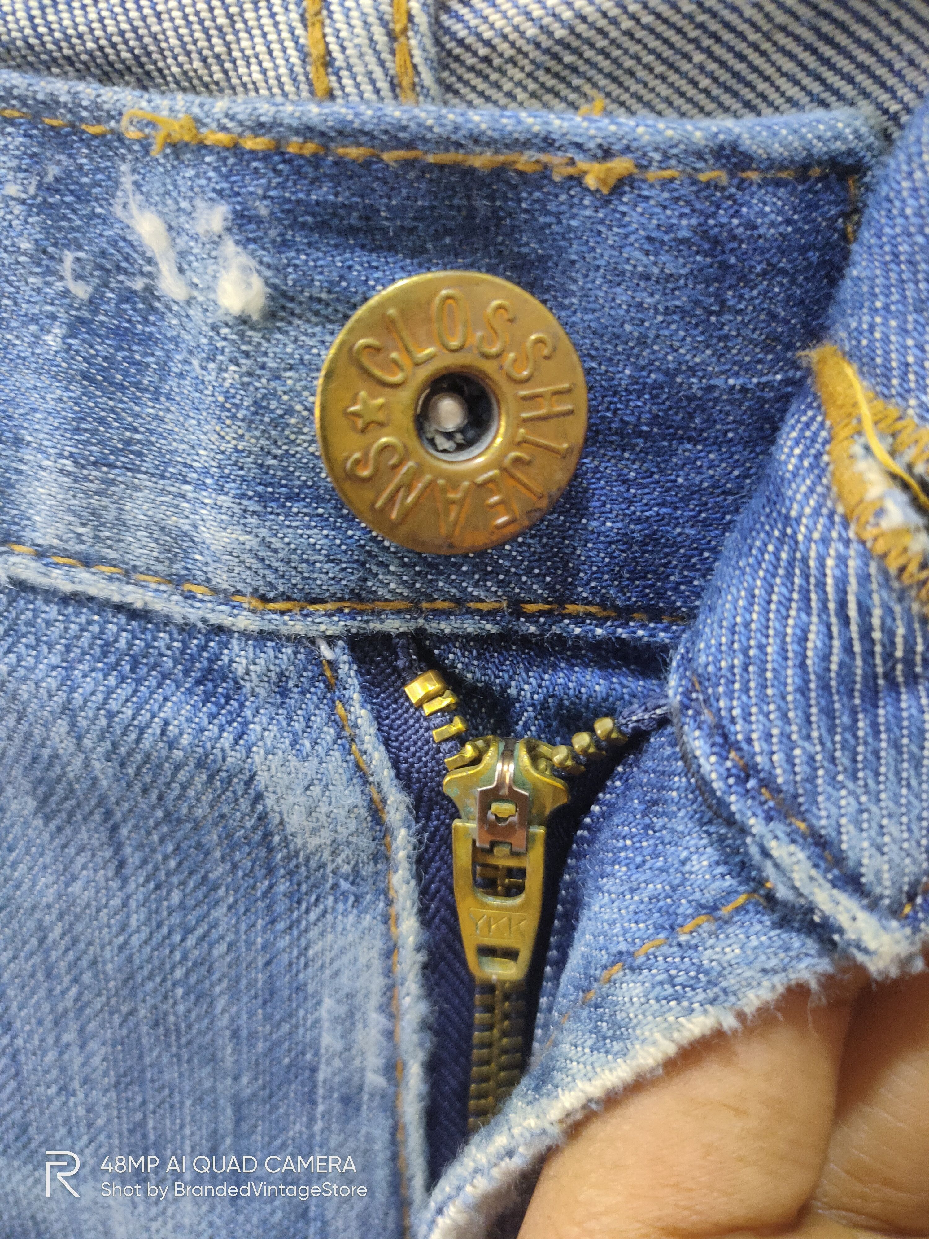 Japanese Brand CLOSSHI Distressed Denim Acid Wash Punk Pattern Biker Jeans Size US 34 / EU 50 - 14 Thumbnail