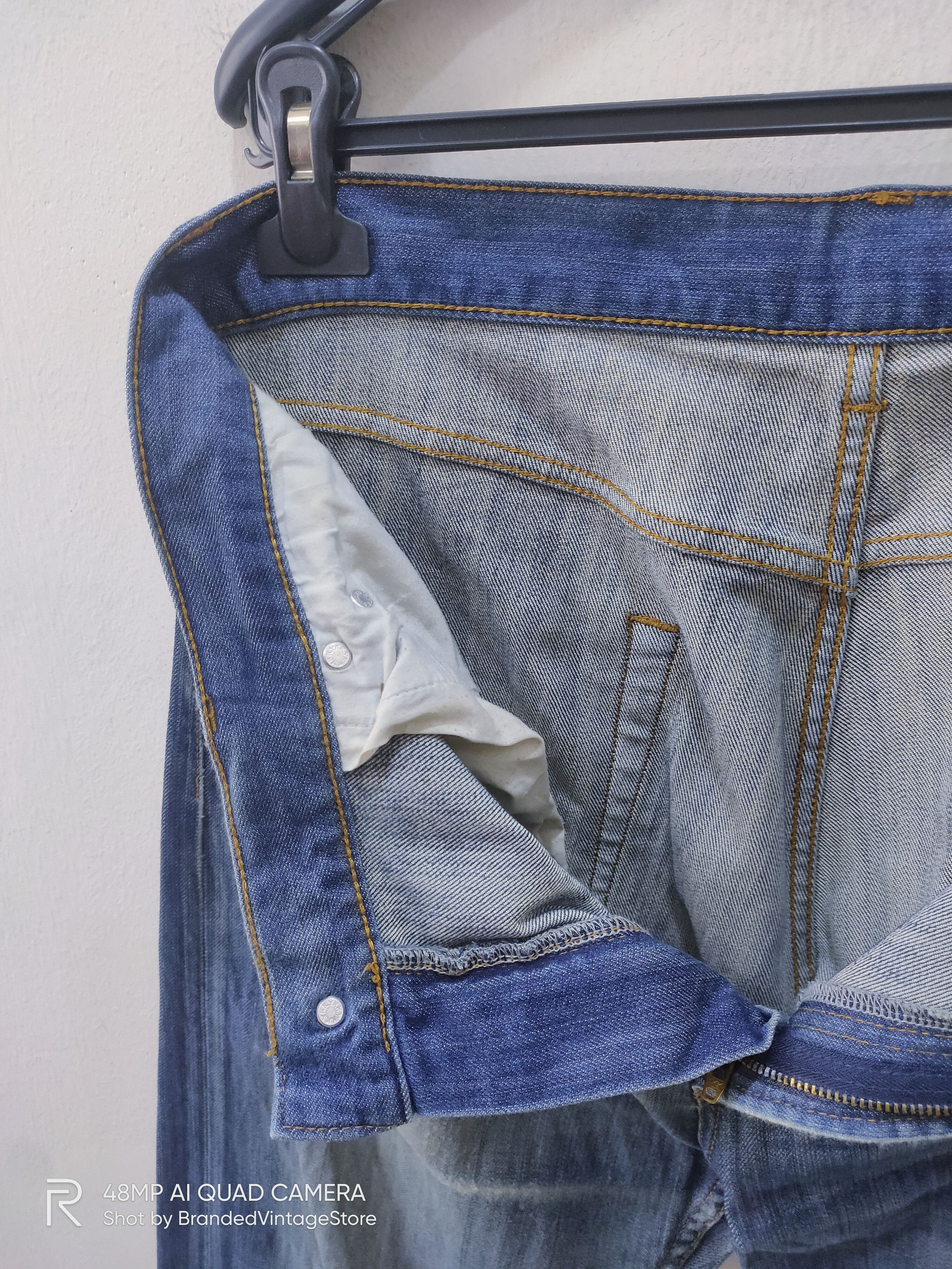Japanese Brand CLOSSHI Distressed Denim Acid Wash Punk Pattern Biker Jeans Size US 34 / EU 50 - 16 Thumbnail