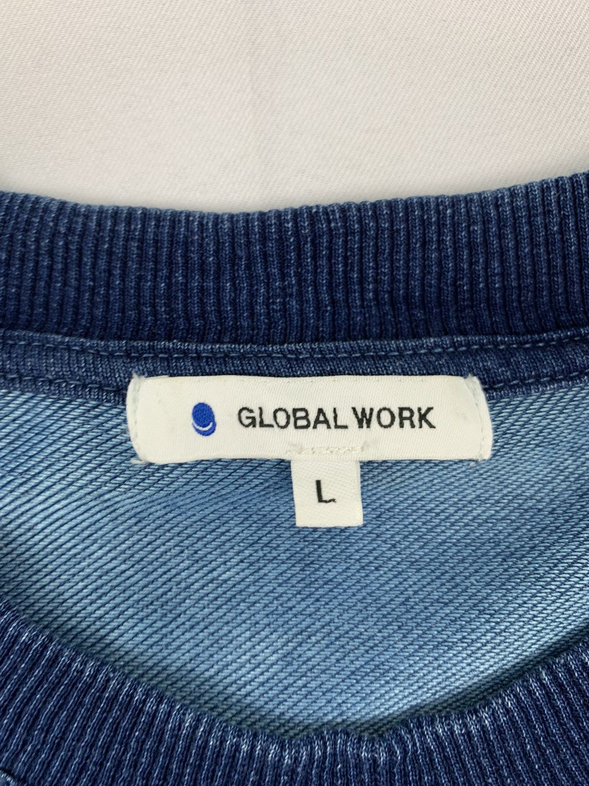 Global Work GLOBALWORK Up BigLogo Rare Denim Cotton Crewneck Sweatshirt Size US L / EU 52-54 / 3 - 6 Thumbnail