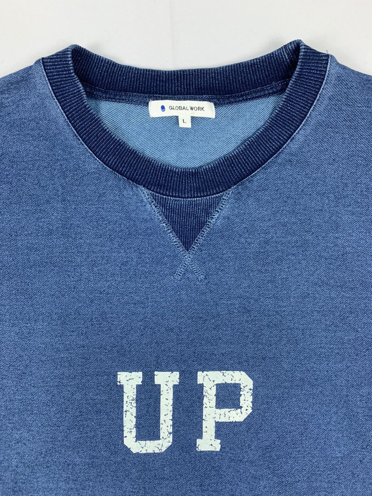 Global Work GLOBALWORK Up BigLogo Rare Denim Cotton Crewneck Sweatshirt Size US L / EU 52-54 / 3 - 3 Thumbnail