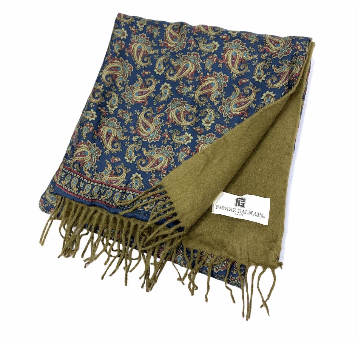 PIERRE BALMAIN PARIS Silk Paisley Monogram Art Muffle Scarf