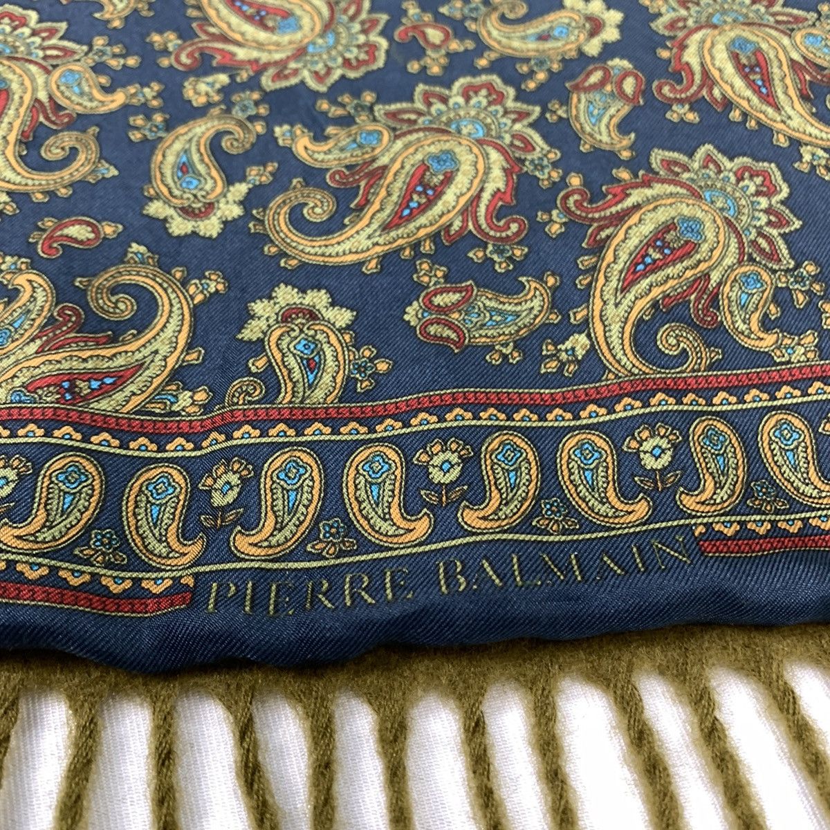 Other × Pierre Balmain PIERRE BALMAIN PARIS Silk Paisley Monogram Art Muffle Scarf Size ONE SIZE - 5 Thumbnail