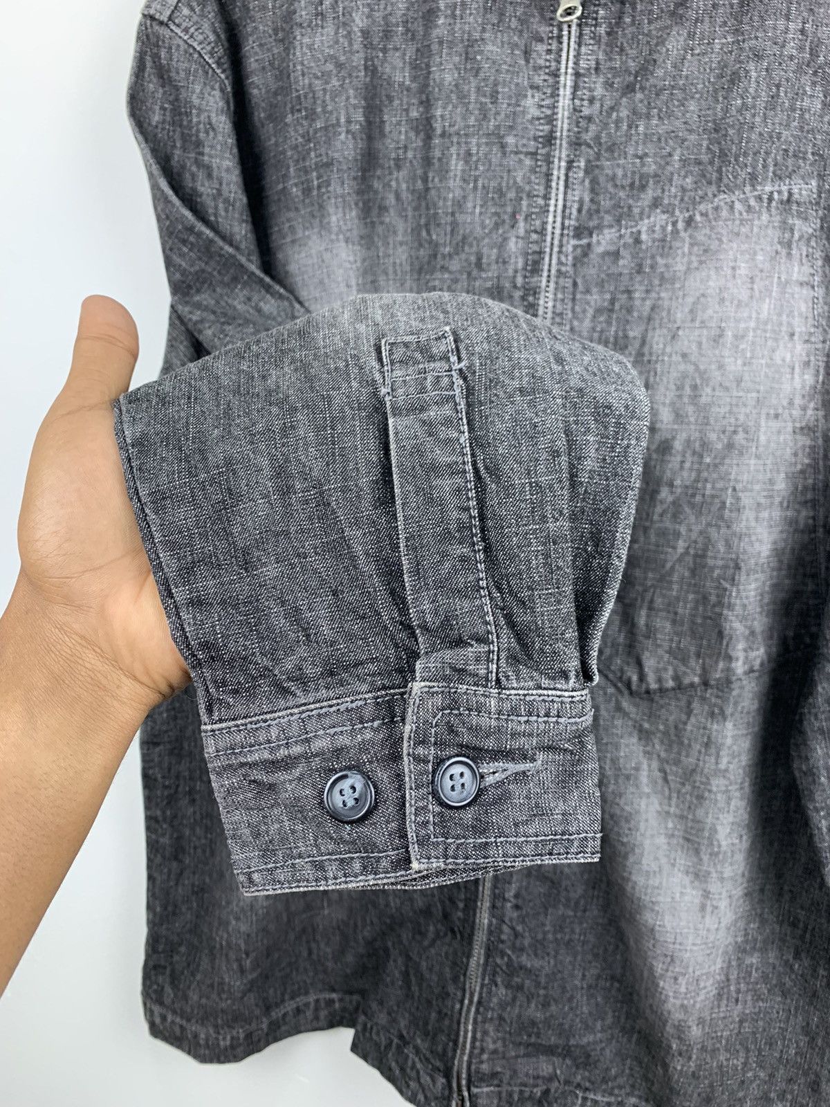 Vintage ALLIX DESIGN Vintage Zipper AcidWash PatchWork Denim Jacket Size US L / EU 52-54 / 3 - 6 Thumbnail