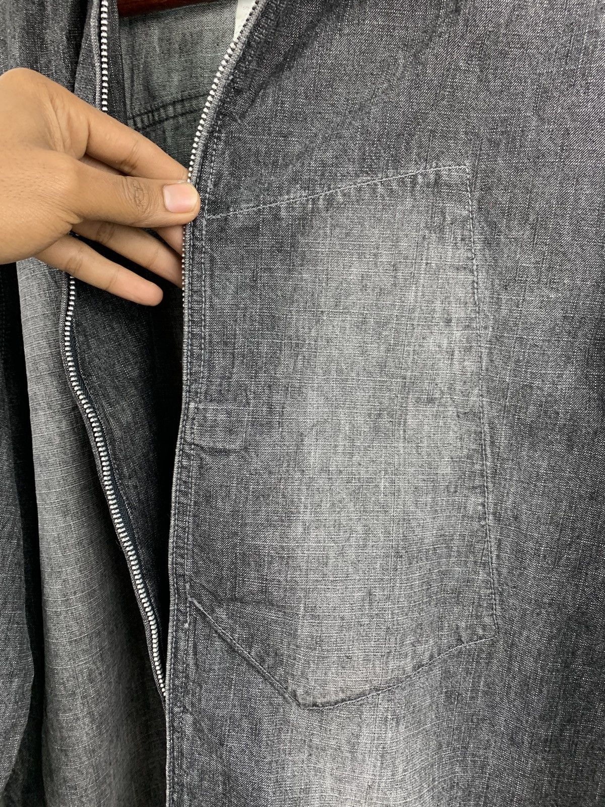 Vintage ALLIX DESIGN Vintage Zipper AcidWash PatchWork Denim Jacket Size US L / EU 52-54 / 3 - 8 Thumbnail