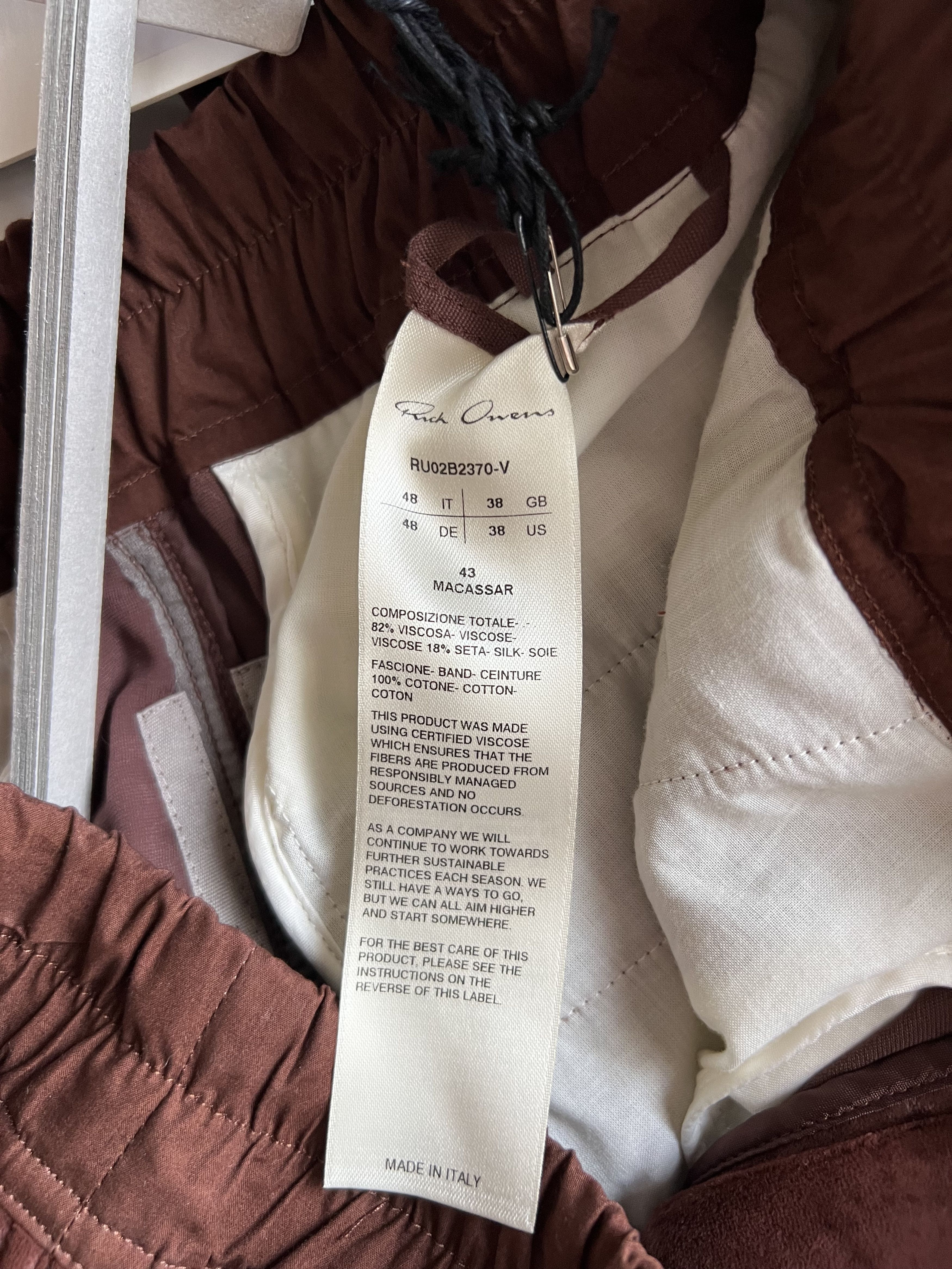 Rick Owens Rick Owens Strobe Tecuatl Track Pants in Macassar Size US 32 / EU 48 - 9 Thumbnail