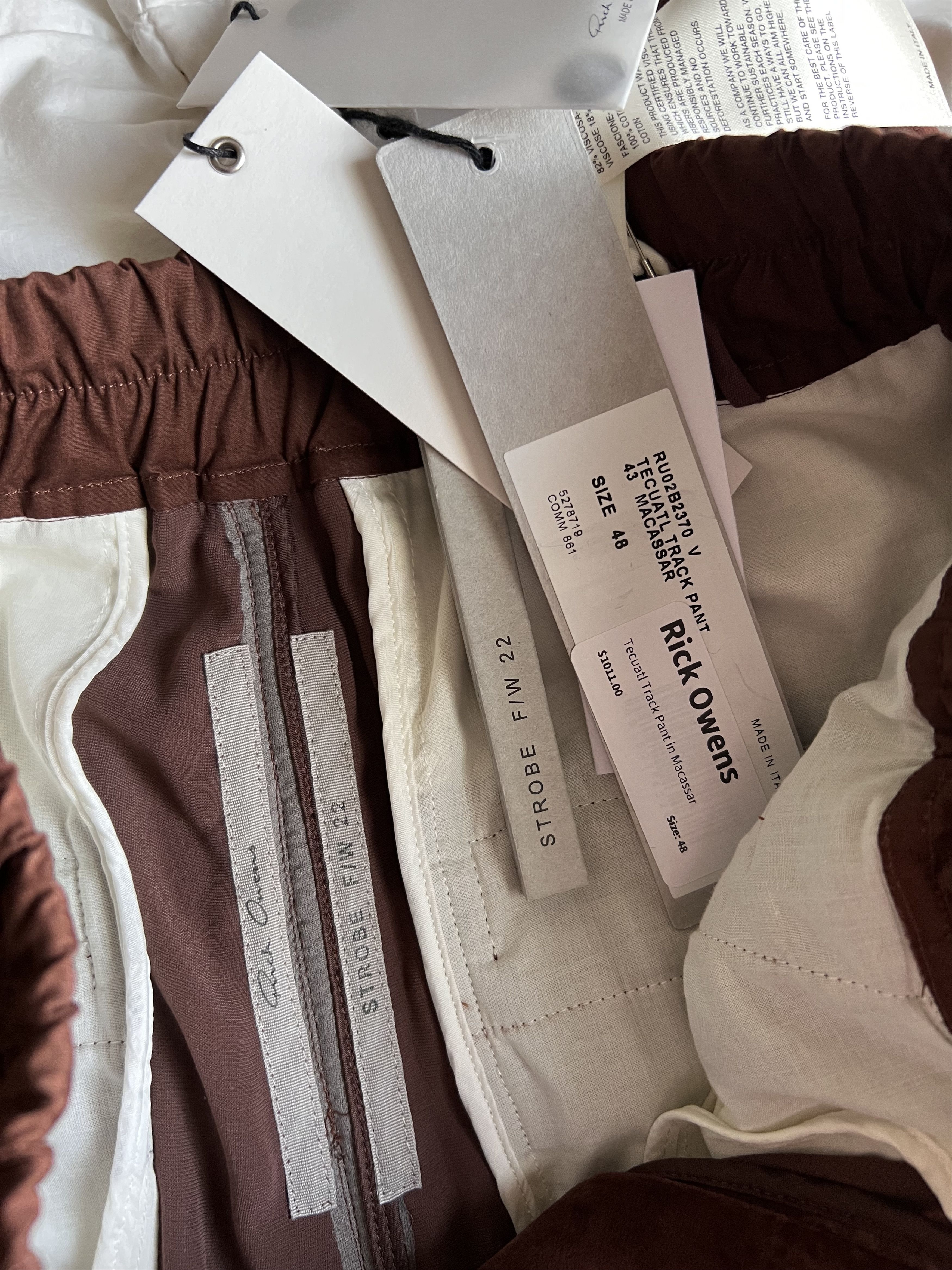 Rick Owens Rick Owens Strobe Tecuatl Track Pants in Macassar Size US 32 / EU 48 - 8 Thumbnail