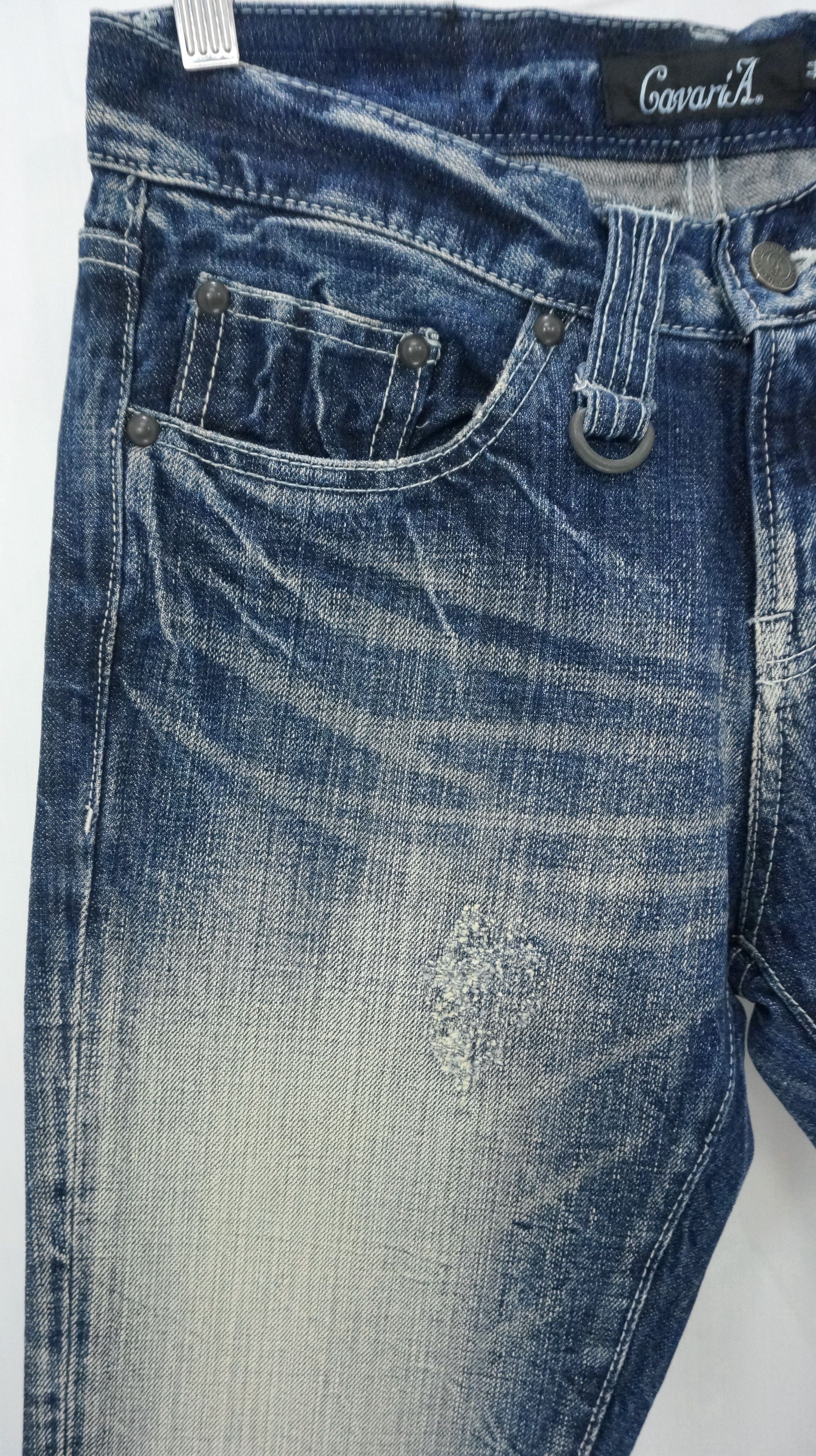 Japanese Brand Flared VTG 🔥 CAVARIA Japan Distressed Ripped Jeans Size US 29 - 8 Thumbnail
