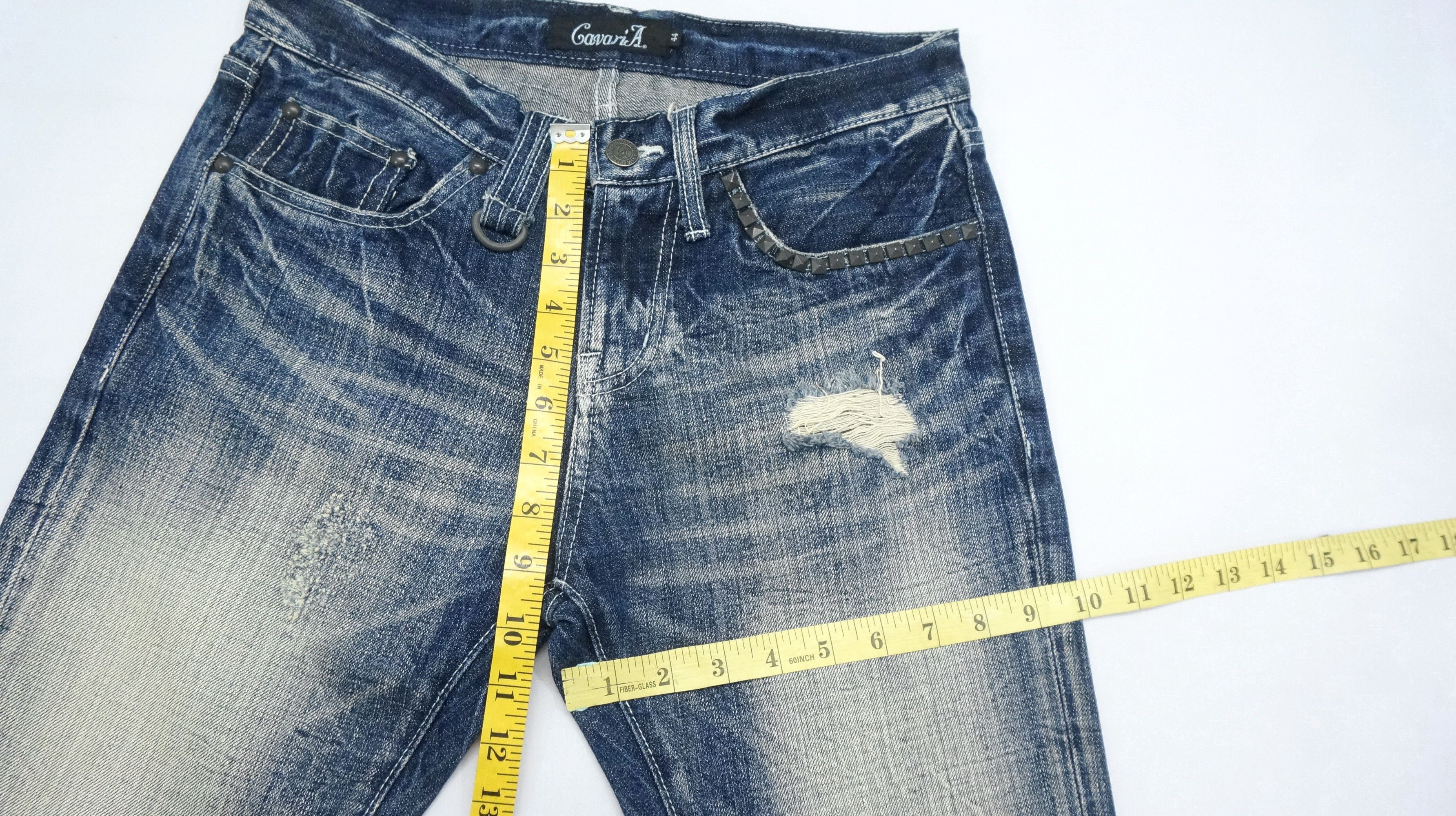 Japanese Brand Flared VTG 🔥 CAVARIA Japan Distressed Ripped Jeans Size US 29 - 15 Thumbnail