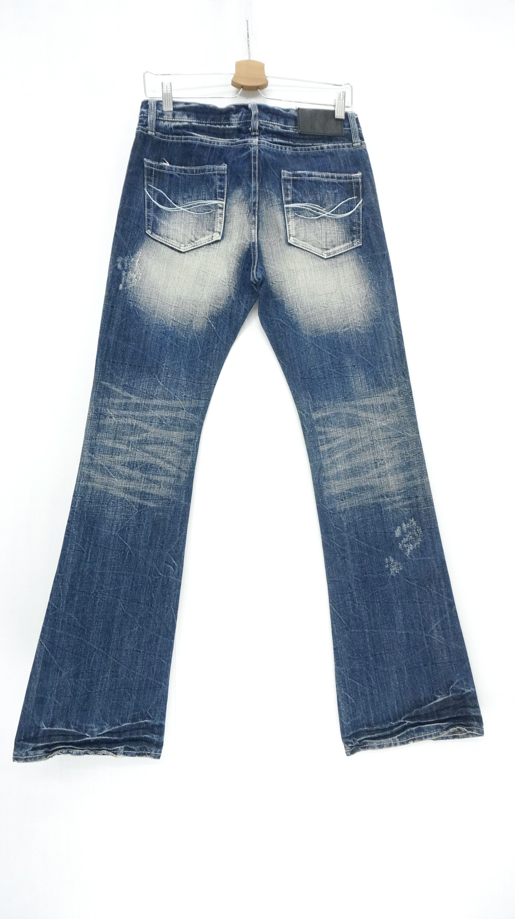 Japanese Brand Flared VTG 🔥 CAVARIA Japan Distressed Ripped Jeans Size US 29 - 3 Thumbnail