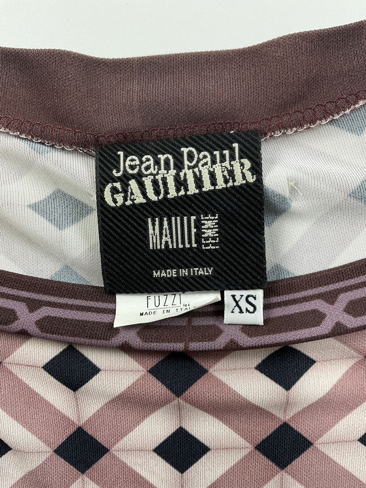 Jean Paul Gaultier Jean Paul Gaultier-Mauve Diamond Print Long Sleeve Mesh Top Size XS / US 0-2 / IT 36-38 - 8 Thumbnail