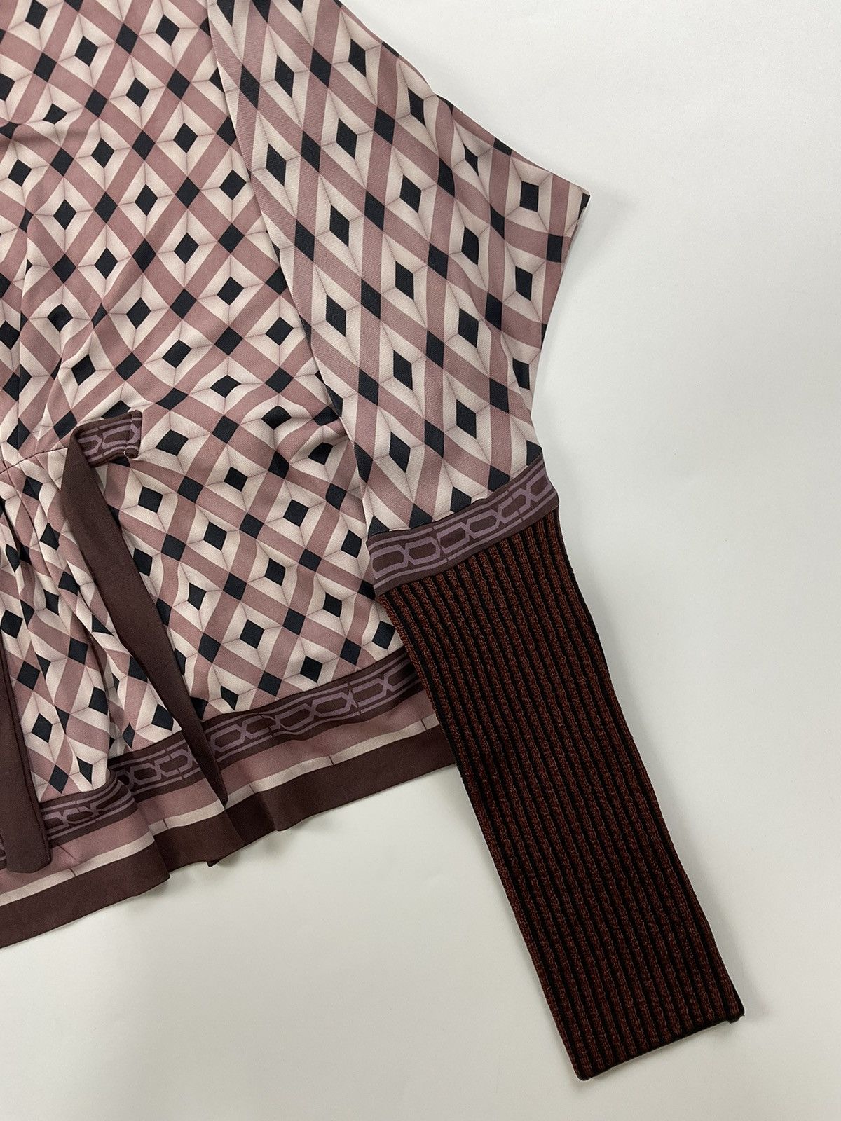 Jean Paul Gaultier Jean Paul Gaultier-Mauve Diamond Print Long Sleeve Mesh Top Size XS / US 0-2 / IT 36-38 - 5 Thumbnail