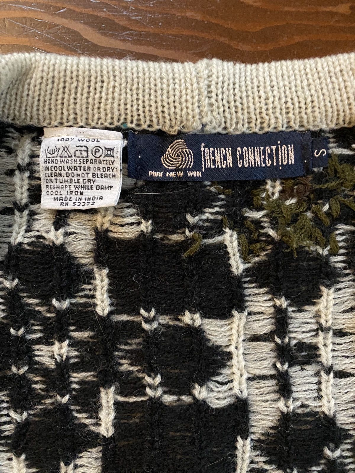 French Connection × Vintage Vintage 80s French Connection Textile Woven Cardigan Sweater Size L / US 10 / IT 46 - 4 Thumbnail