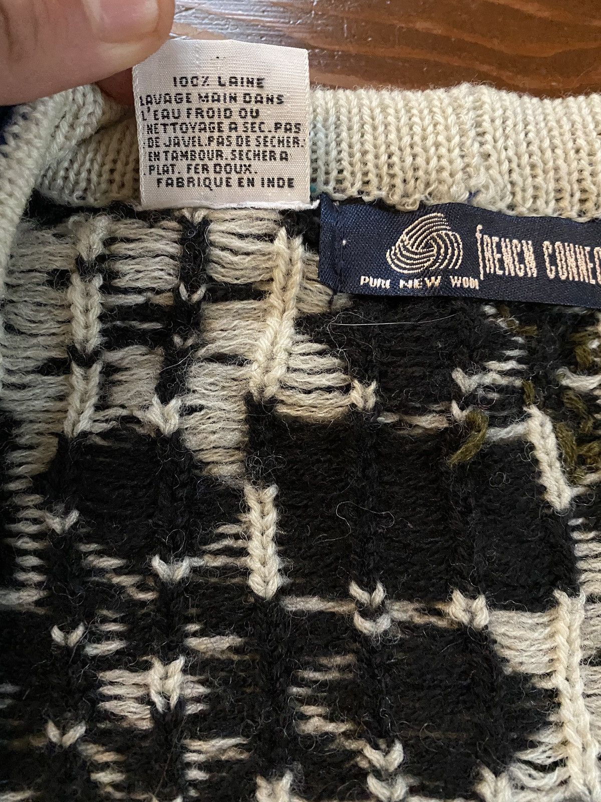 French Connection × Vintage Vintage 80s French Connection Textile Woven Cardigan Sweater Size L / US 10 / IT 46 - 5 Thumbnail