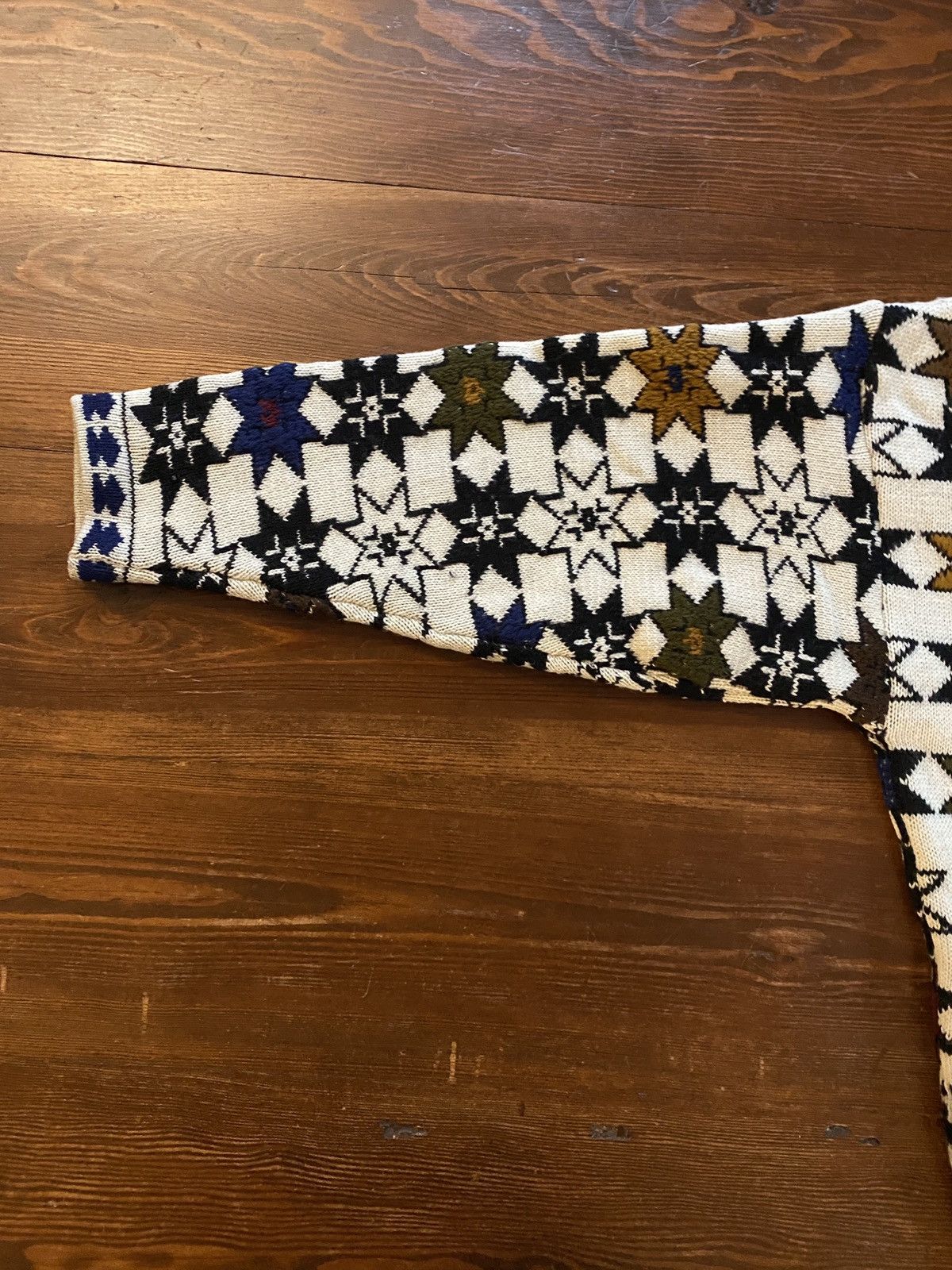 French Connection × Vintage Vintage 80s French Connection Textile Woven Cardigan Sweater Size L / US 10 / IT 46 - 9 Thumbnail