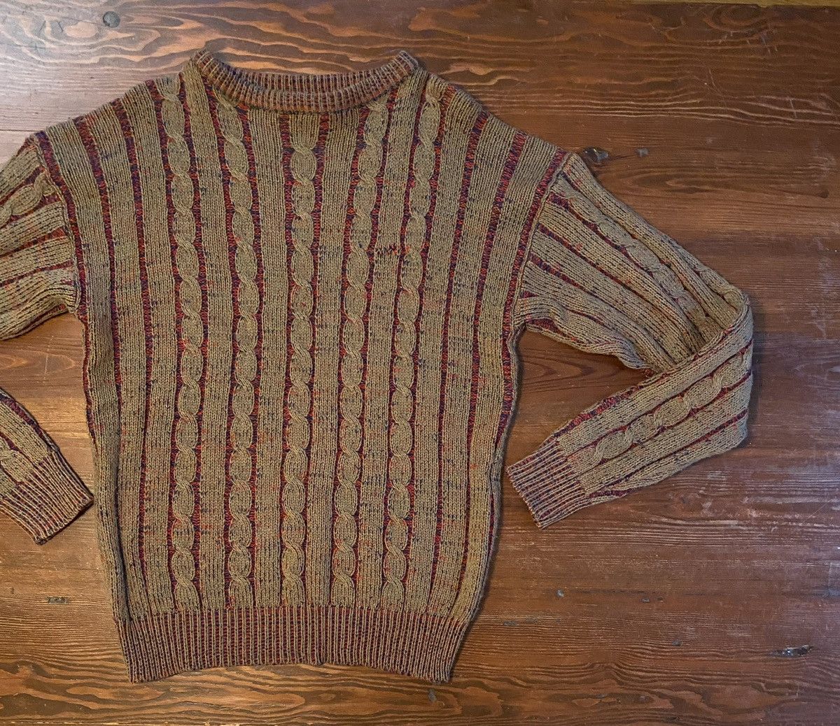 Vintage Vintage 80’s Ryan Keith Cable Knit Sweater Size US L / EU 52-54 / 3 - 1 Thumbnail