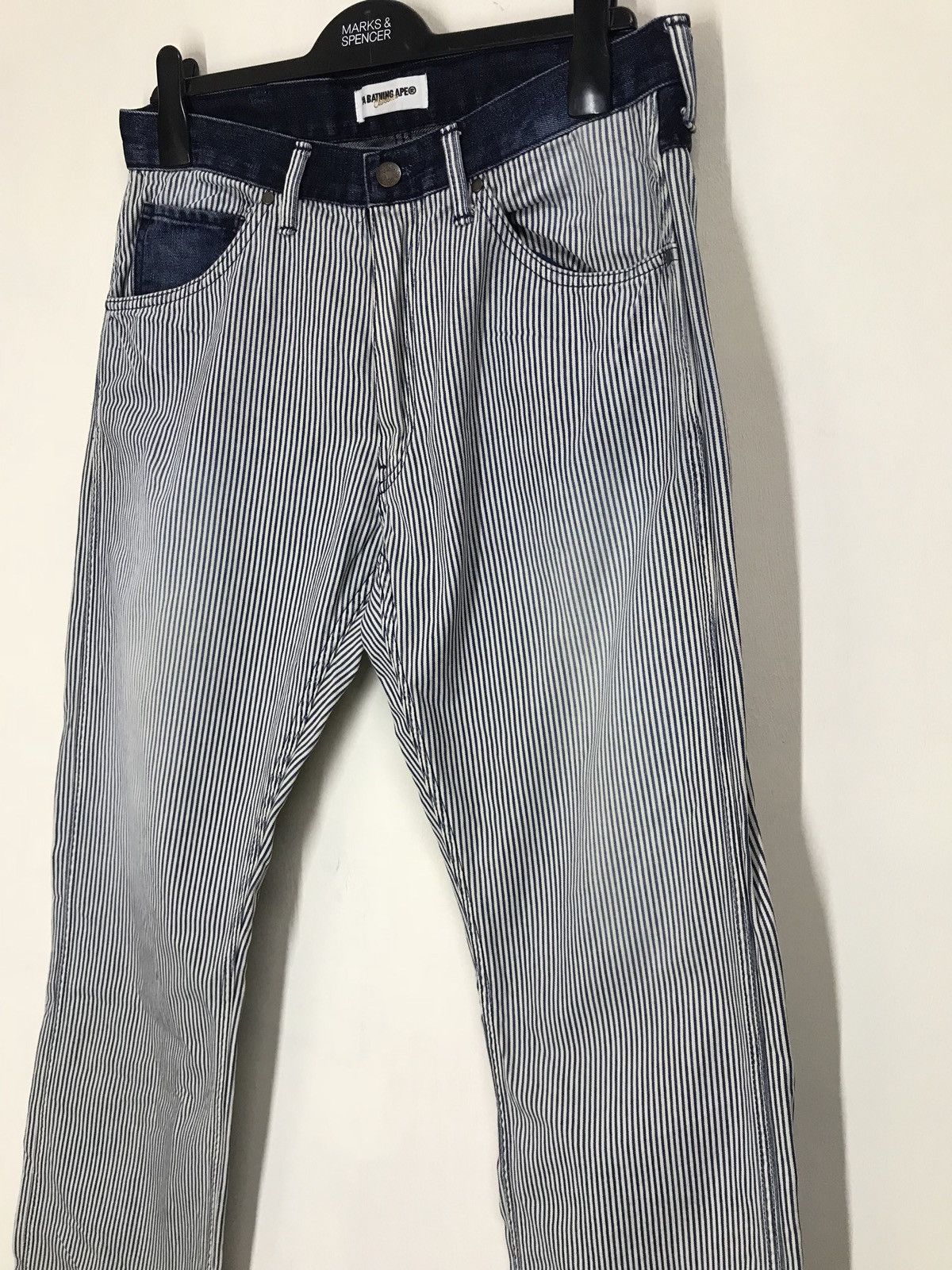 Bape BATHING APE STRIPE PANTS WORK WEAR DESIGN DISTRESS RARE Size US 34 / EU 50 - 3 Thumbnail