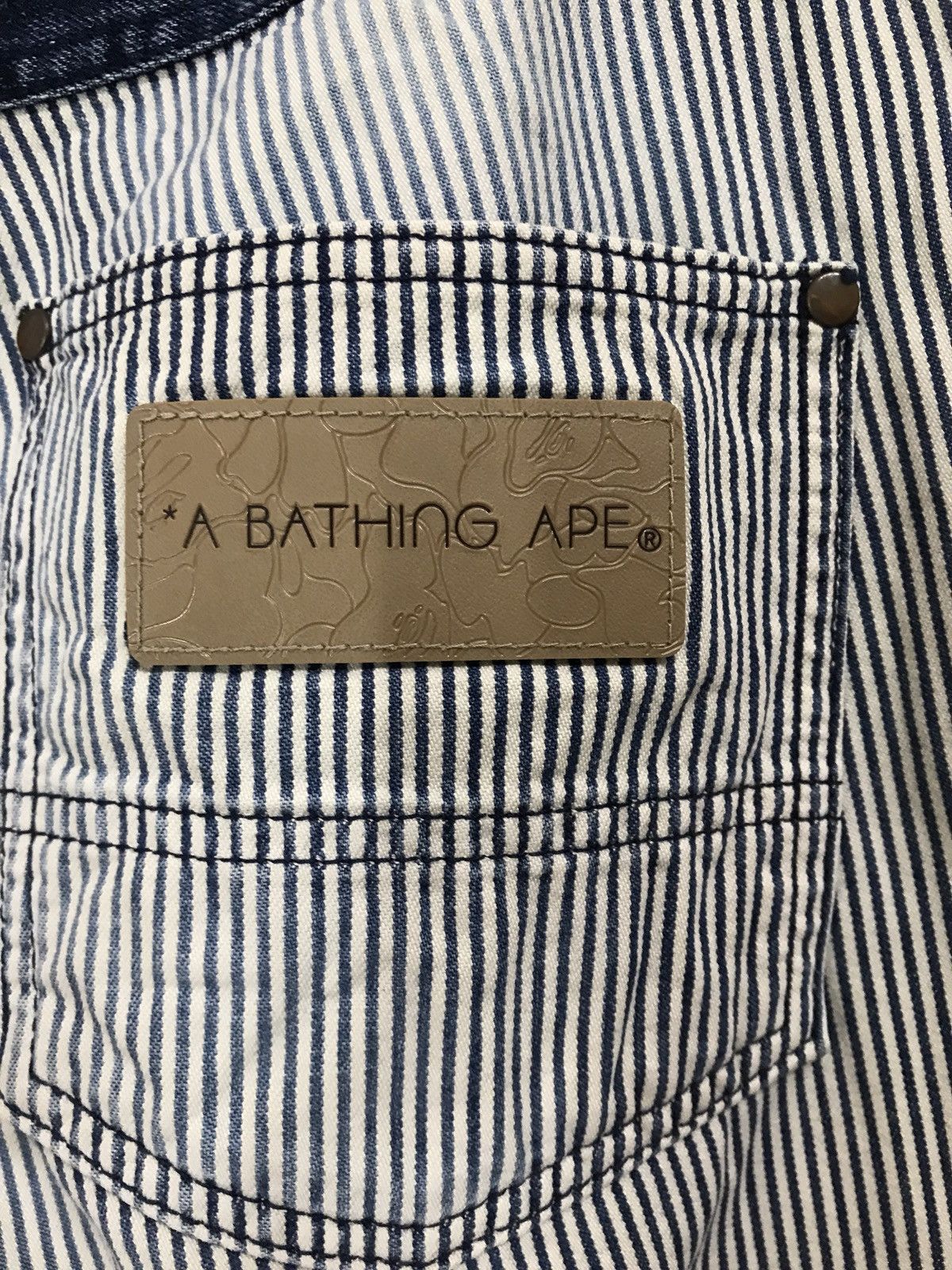 Bape BATHING APE STRIPE PANTS WORK WEAR DESIGN DISTRESS RARE Size US 34 / EU 50 - 5 Thumbnail