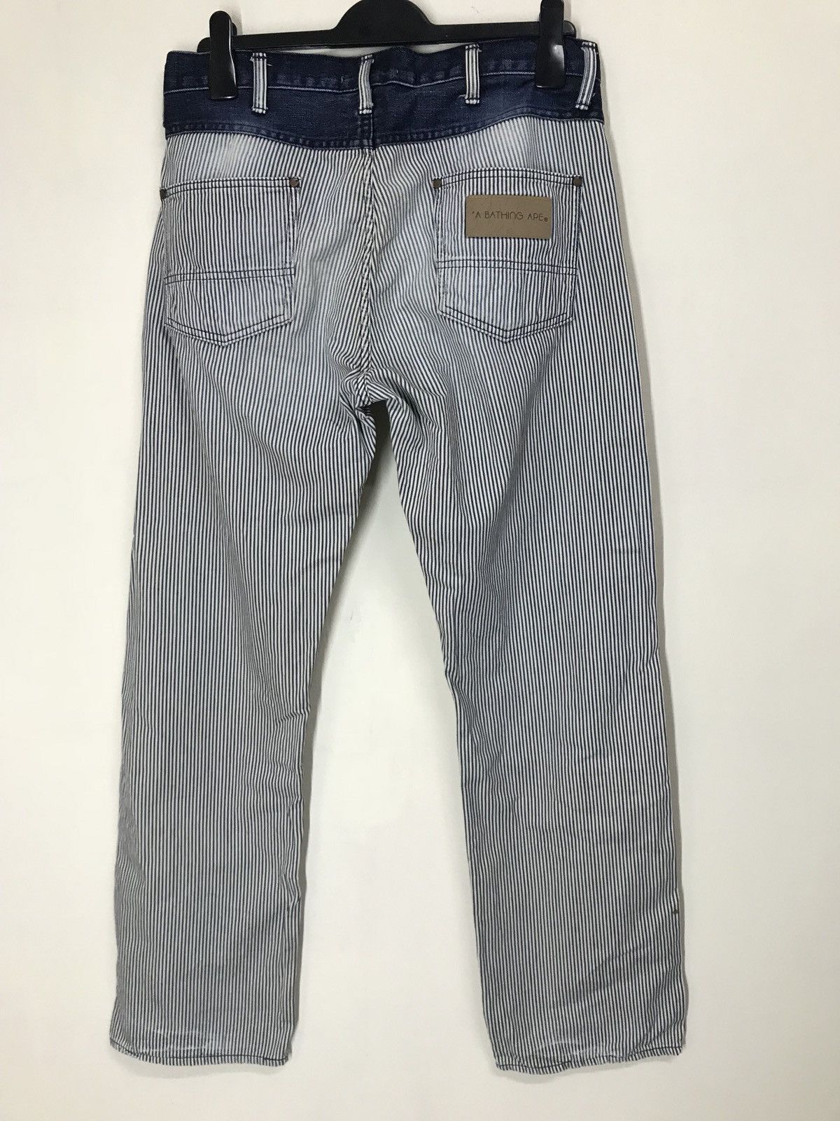 Bape BATHING APE STRIPE PANTS WORK WEAR DESIGN DISTRESS RARE Size US 34 / EU 50 - 2 Thumbnail