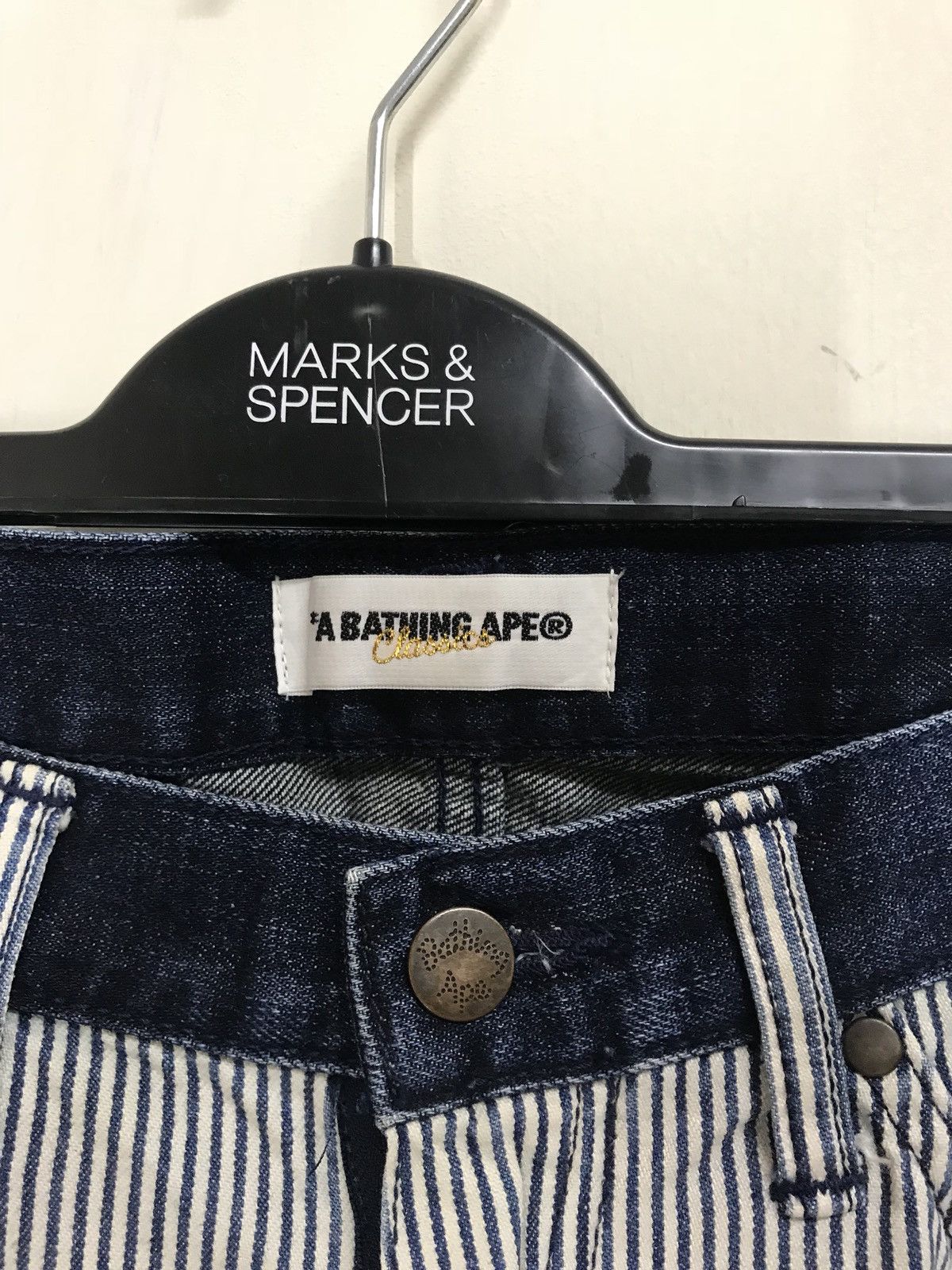 Bape BATHING APE STRIPE PANTS WORK WEAR DESIGN DISTRESS RARE Size US 34 / EU 50 - 4 Thumbnail