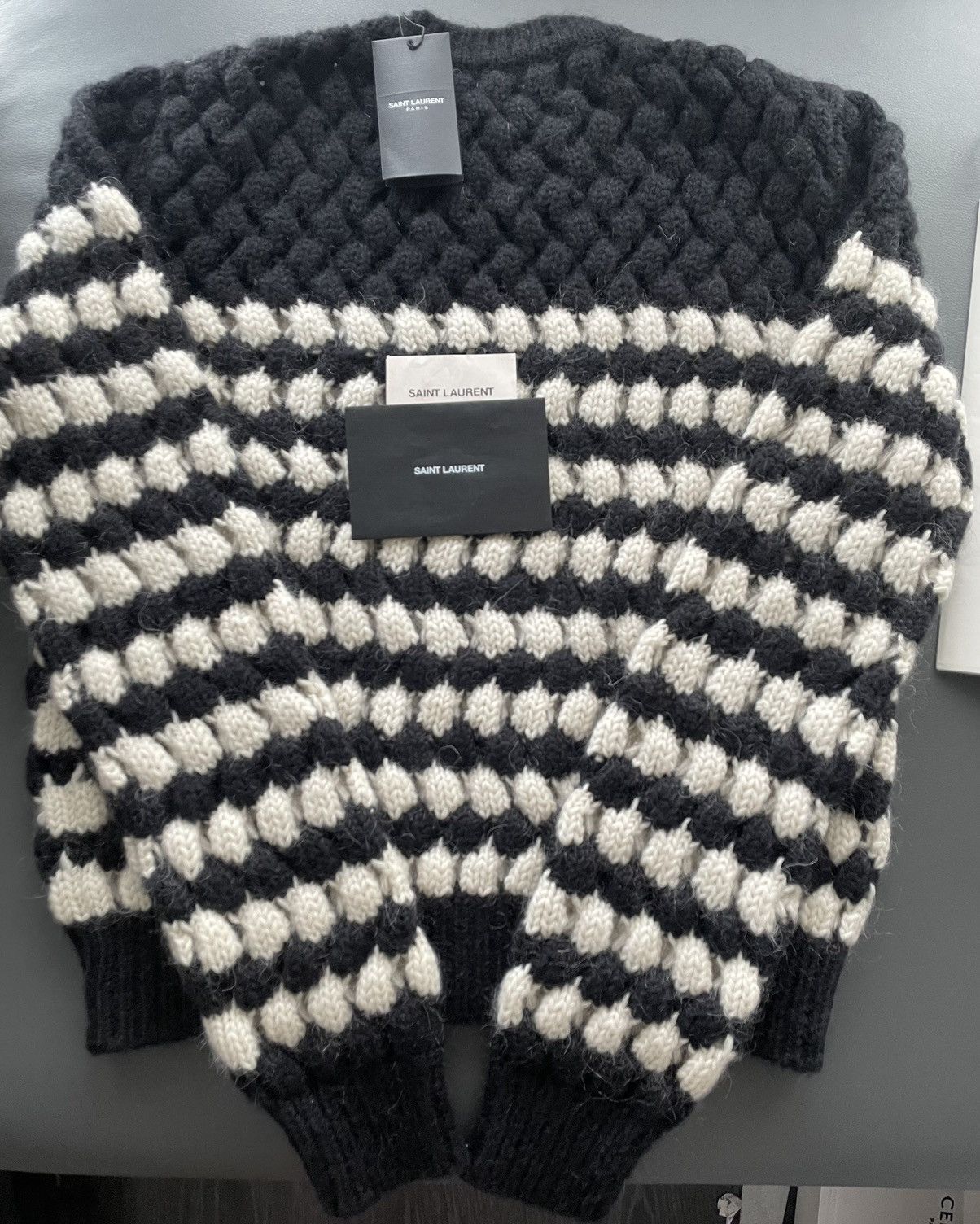 Hedi Slimane × Saint Laurent Paris × Yves Saint Laurent $1,500 NEW Super Runway Limited Edition Alpaca Wool Sweater Size US XL / EU 56 / 4 - 15 Thumbnail