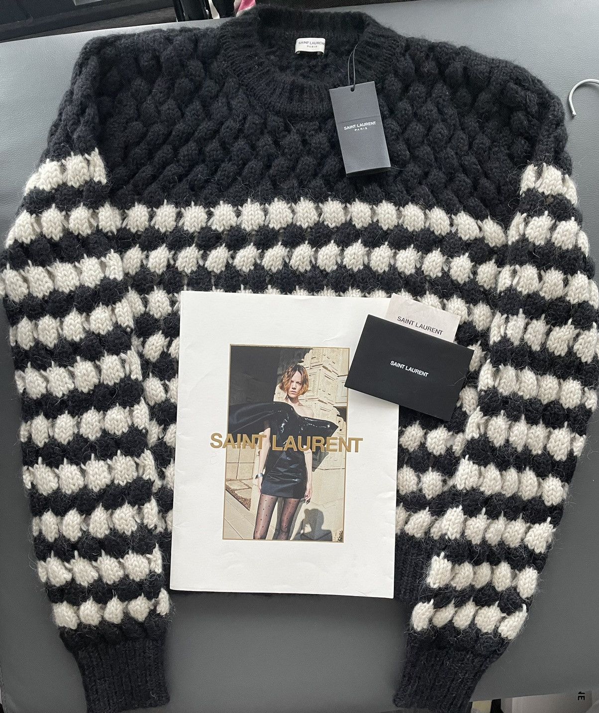 Hedi Slimane × Saint Laurent Paris × Yves Saint Laurent $1,500 NEW Super Runway Limited Edition Alpaca Wool Sweater Size US XL / EU 56 / 4 - 13 Thumbnail