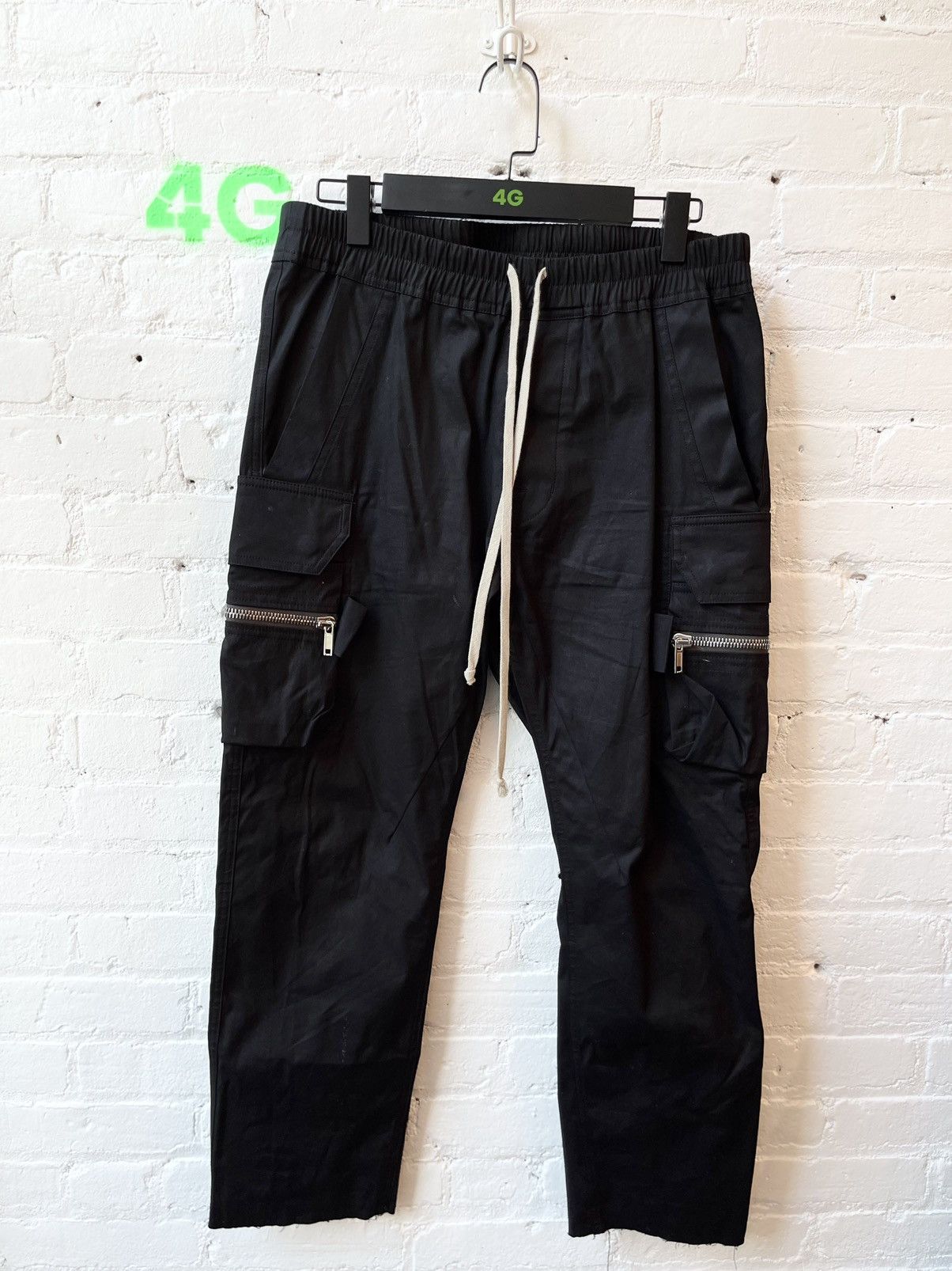 image of Rick Owens No Drop Crotch Cargo Pants Eu 52 Fits 32-34 in Black, Men's