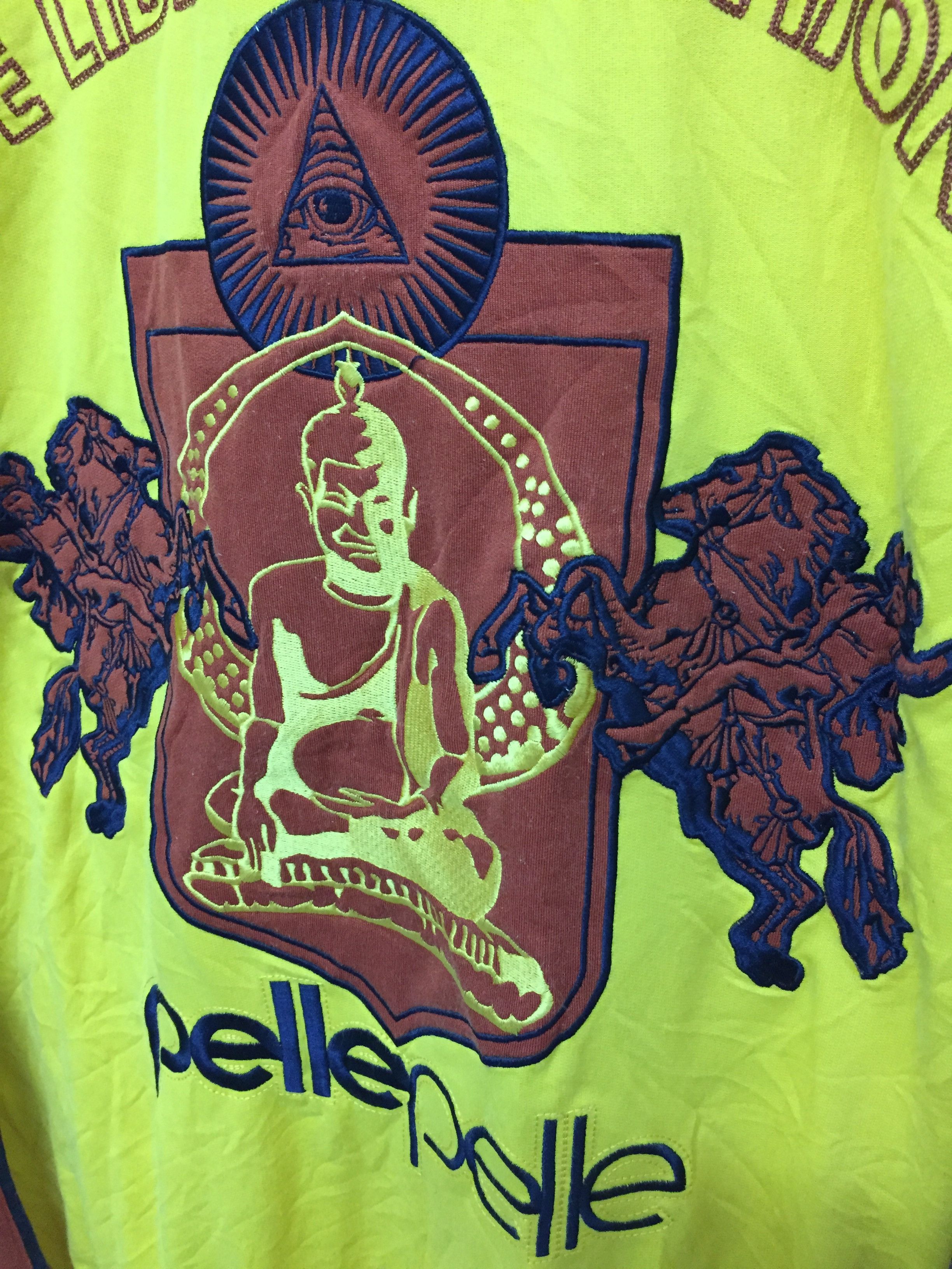 Pelle Pelle Life liberty fashion illuminati buddha embroidered sweater Size US XL / EU 56 / 4 - 5 Thumbnail