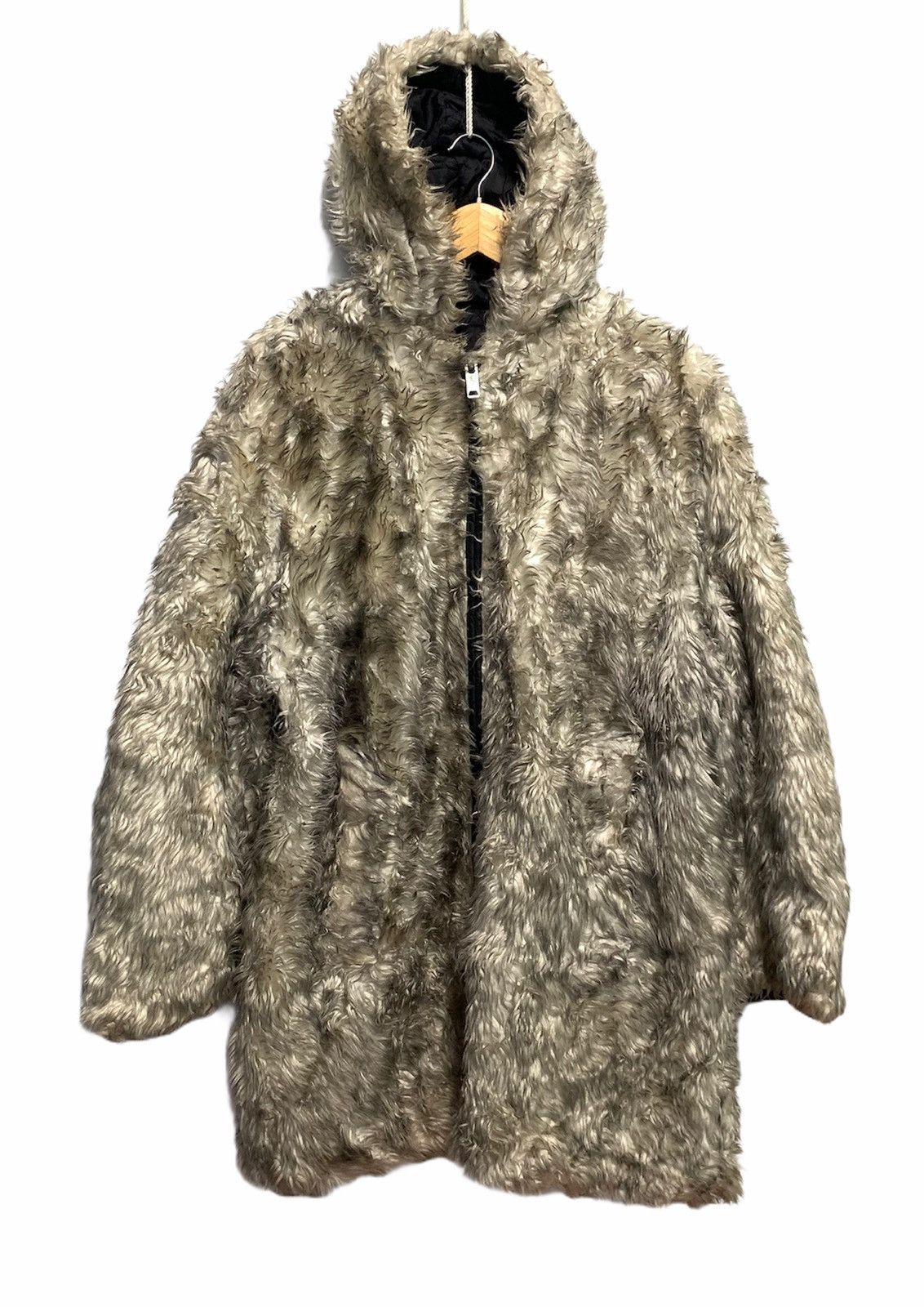 If Six Was Nine × Le Grande Bleu (L.G.B.) × Vintage 🔥RARE!! FAUX FURRY HOODIE VINTAGE CELEBRITIES JACKET Size US M / EU 48-50 / 2 - 1 Thumbnail