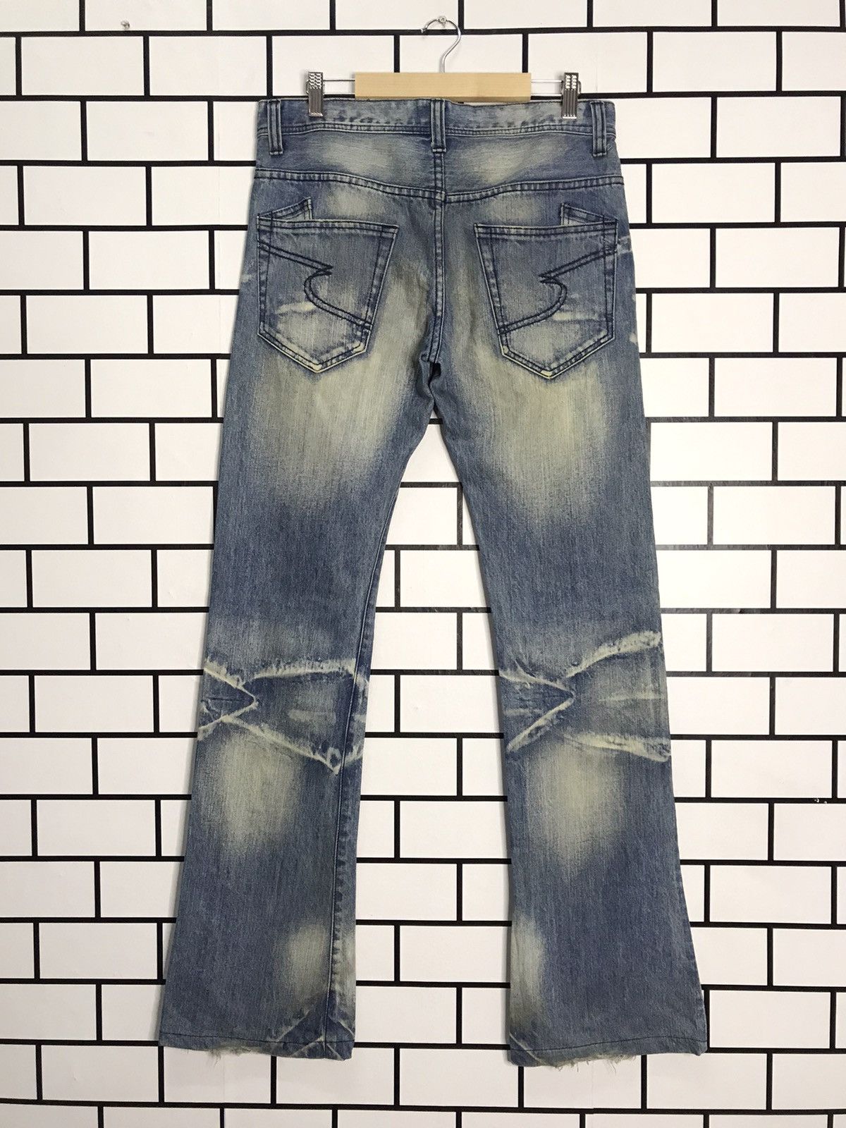 Designer × Japanese Brand Semantic Design Japan Distressed Slim Flare Denim Pants Size US 31 - 8 Thumbnail