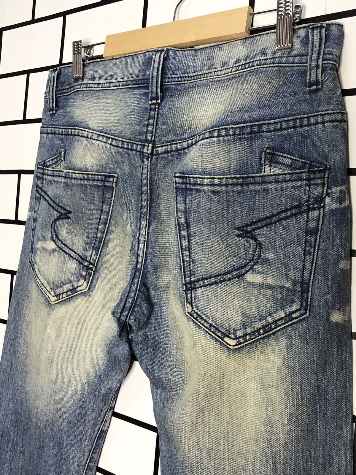 Designer × Japanese Brand Semantic Design Japan Distressed Slim Flare Denim Pants Size US 31 - 13 Thumbnail