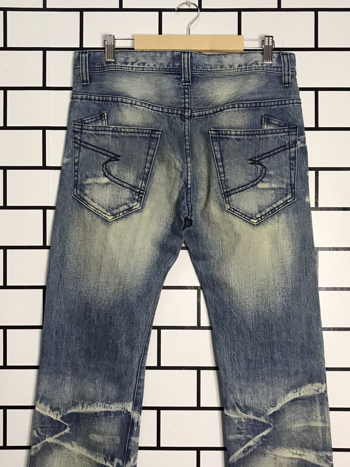 Designer × Japanese Brand Semantic Design Japan Distressed Slim Flare Denim Pants Size US 31 - 10 Thumbnail
