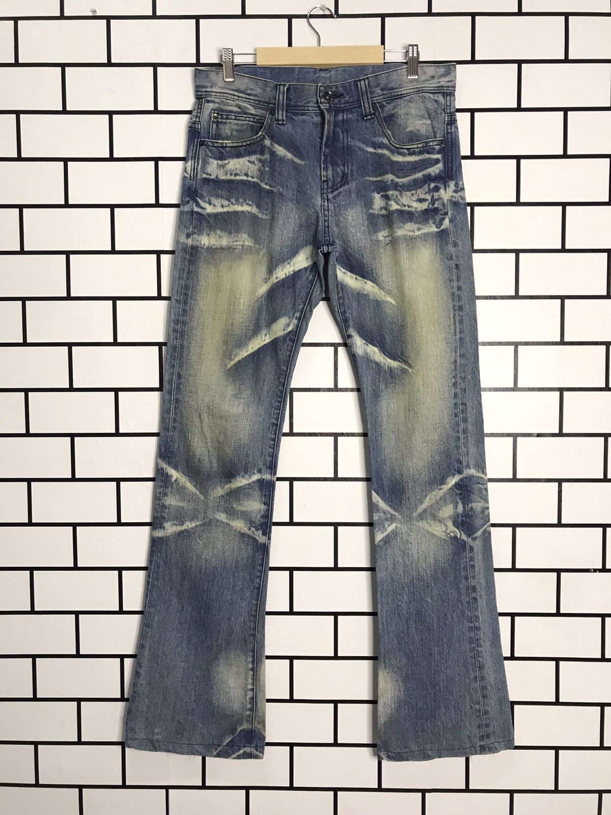 Designer × Japanese Brand Semantic Design Japan Distressed Slim Flare Denim Pants Size US 31 - 1 Thumbnail