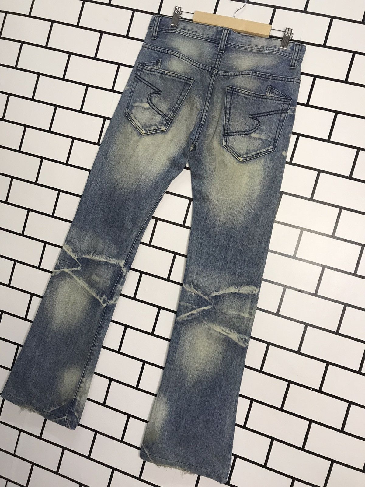 Designer × Japanese Brand Semantic Design Japan Distressed Slim Flare Denim Pants Size US 31 - 9 Thumbnail