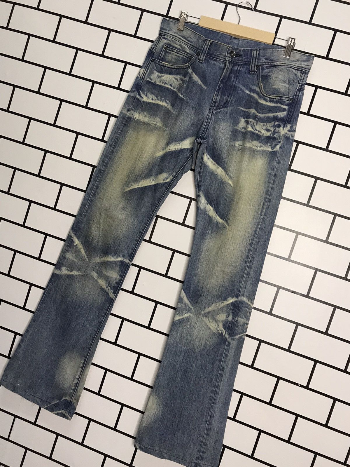 Designer × Japanese Brand Semantic Design Japan Distressed Slim Flare Denim Pants Size US 31 - 2 Thumbnail