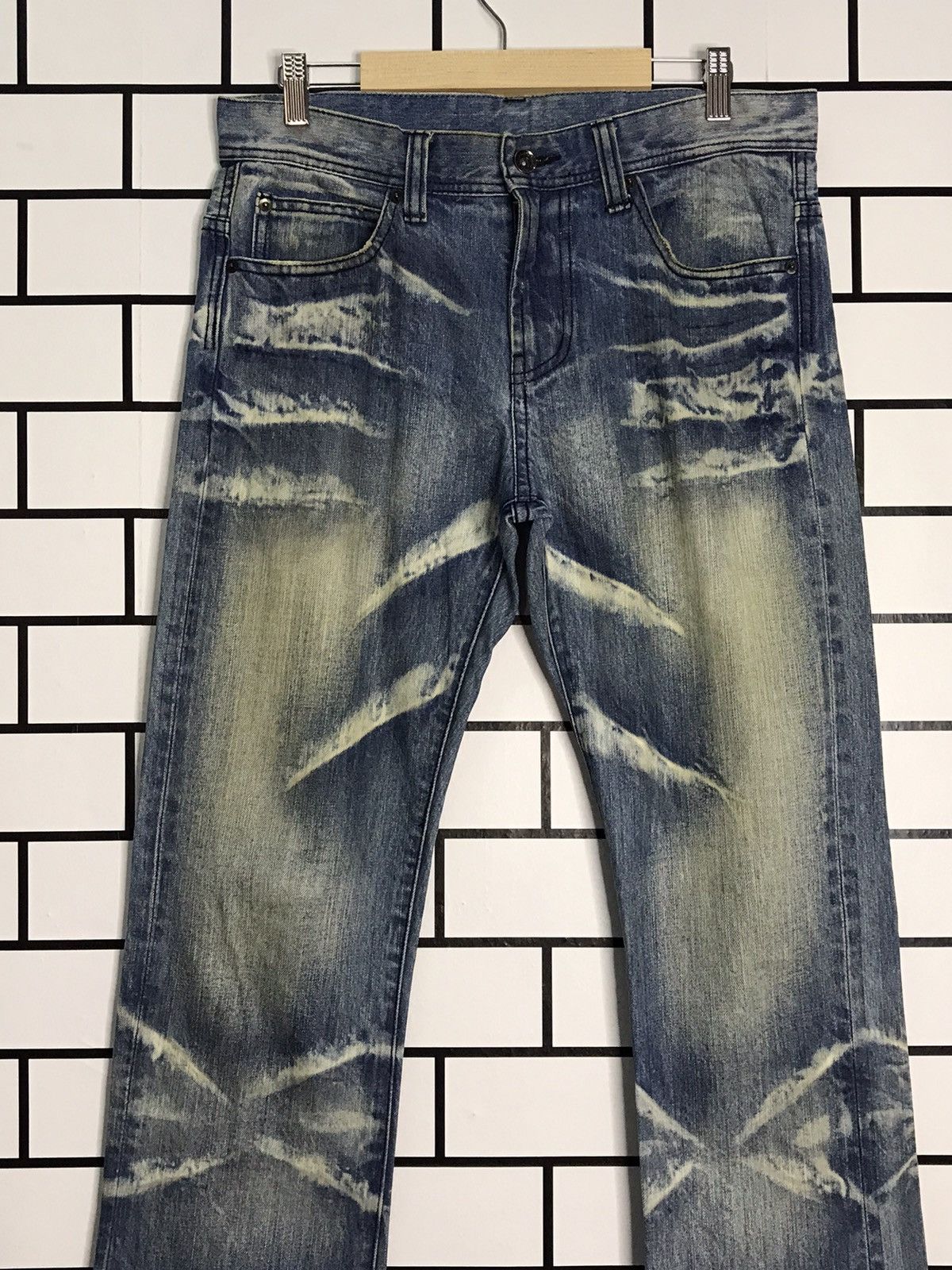 Designer × Japanese Brand Semantic Design Japan Distressed Slim Flare Denim Pants Size US 31 - 4 Thumbnail