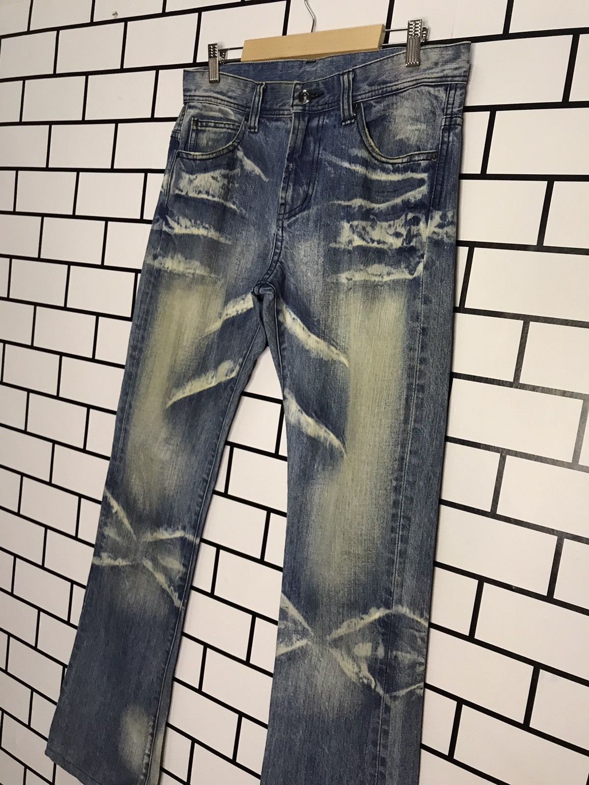 Designer × Japanese Brand Semantic Design Japan Distressed Slim Flare Denim Pants Size US 31 - 7 Thumbnail